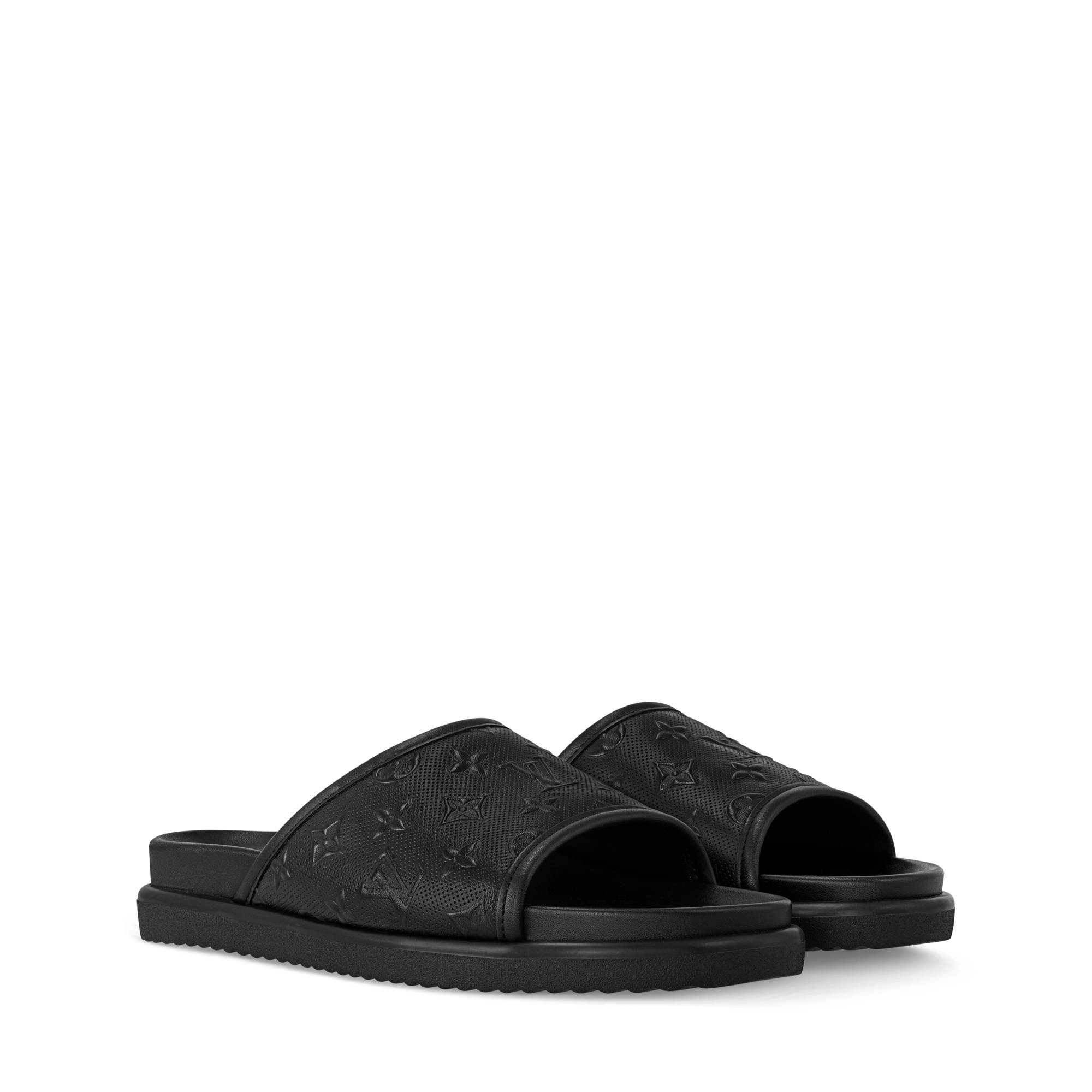 Louis Vuitton Black Monogram Slide Sandals for Men Louis Vuitton Slides Sandals Men Men's Slippers Louis  main image 3
