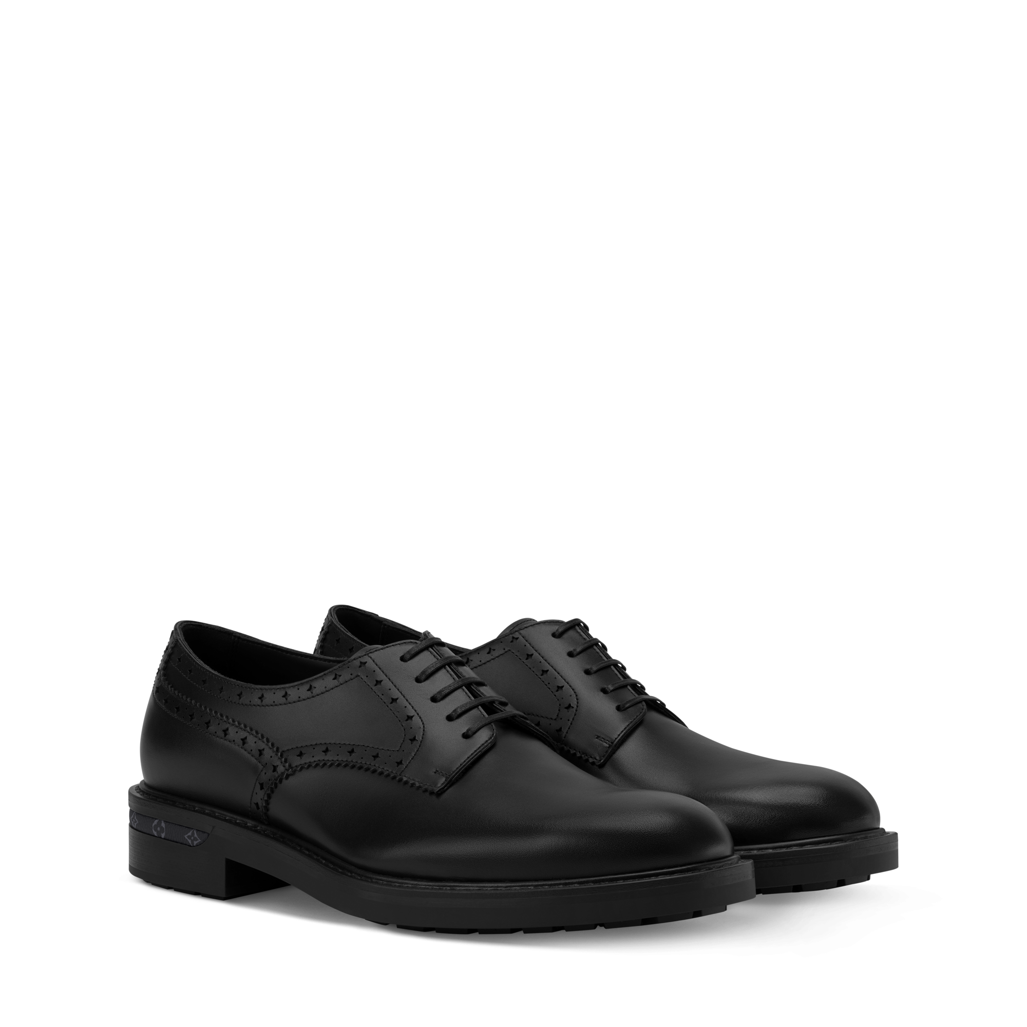 Black Buckles and Lace-Ups Shoes for Men
