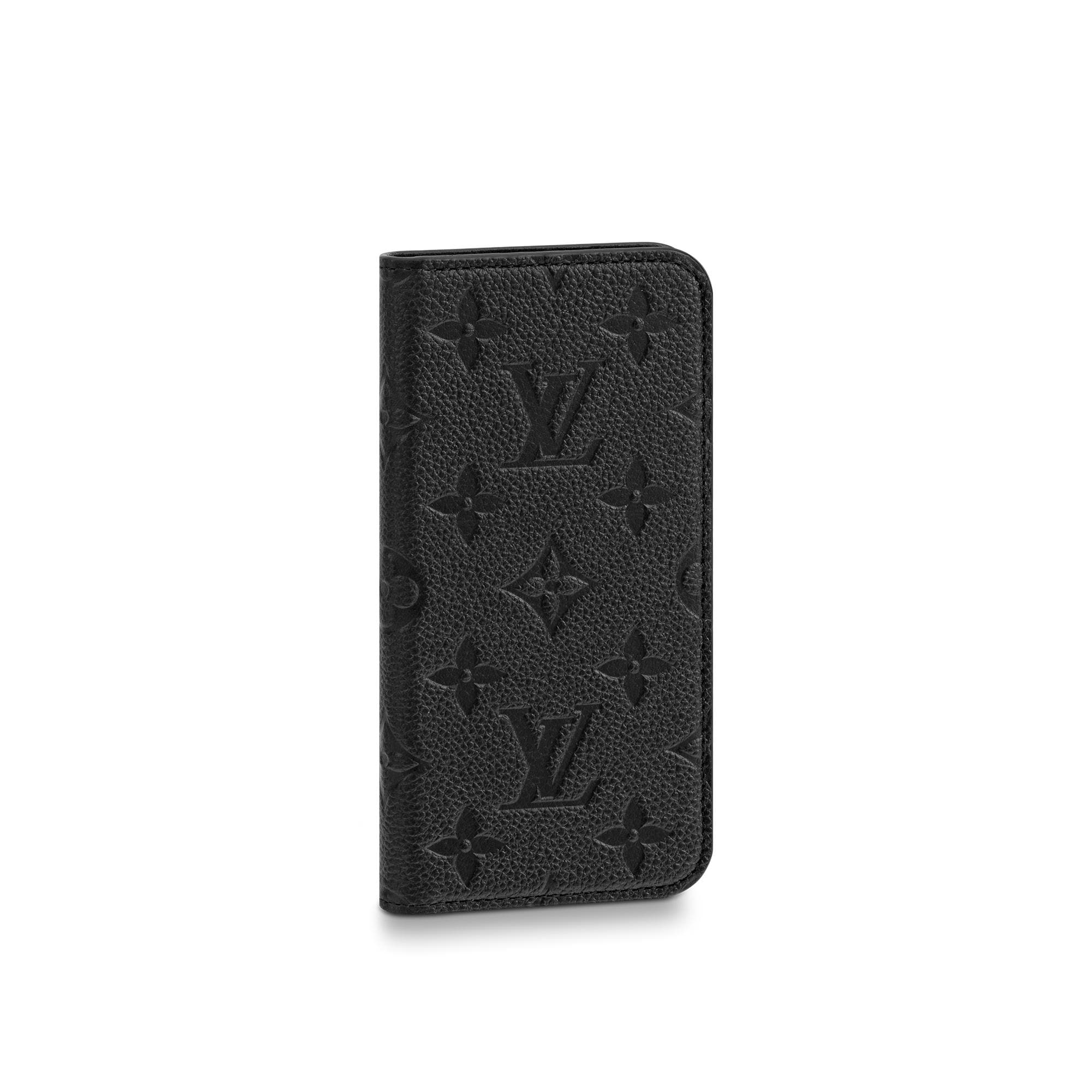 Louis Vuitton Leather iPhone X Folio Case - Black Phone Cases