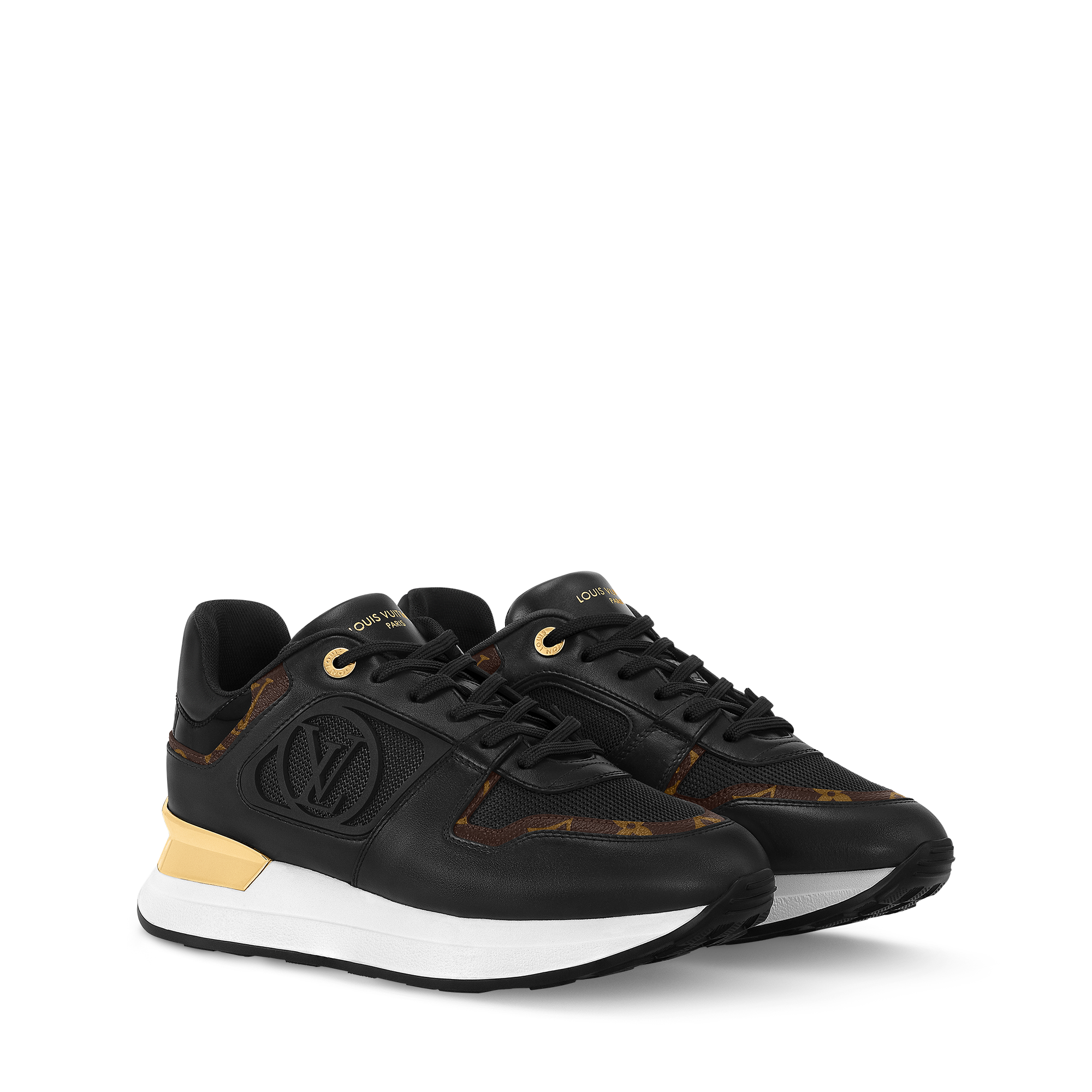 louis vuitton black and gold sneakers