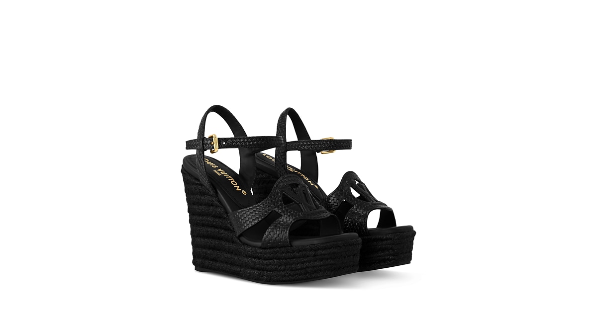 Lv logo  espadrille shoes Louis Vuitton Canvas Waterfall Espadrille 36 Rouge 1734396  main image 2
