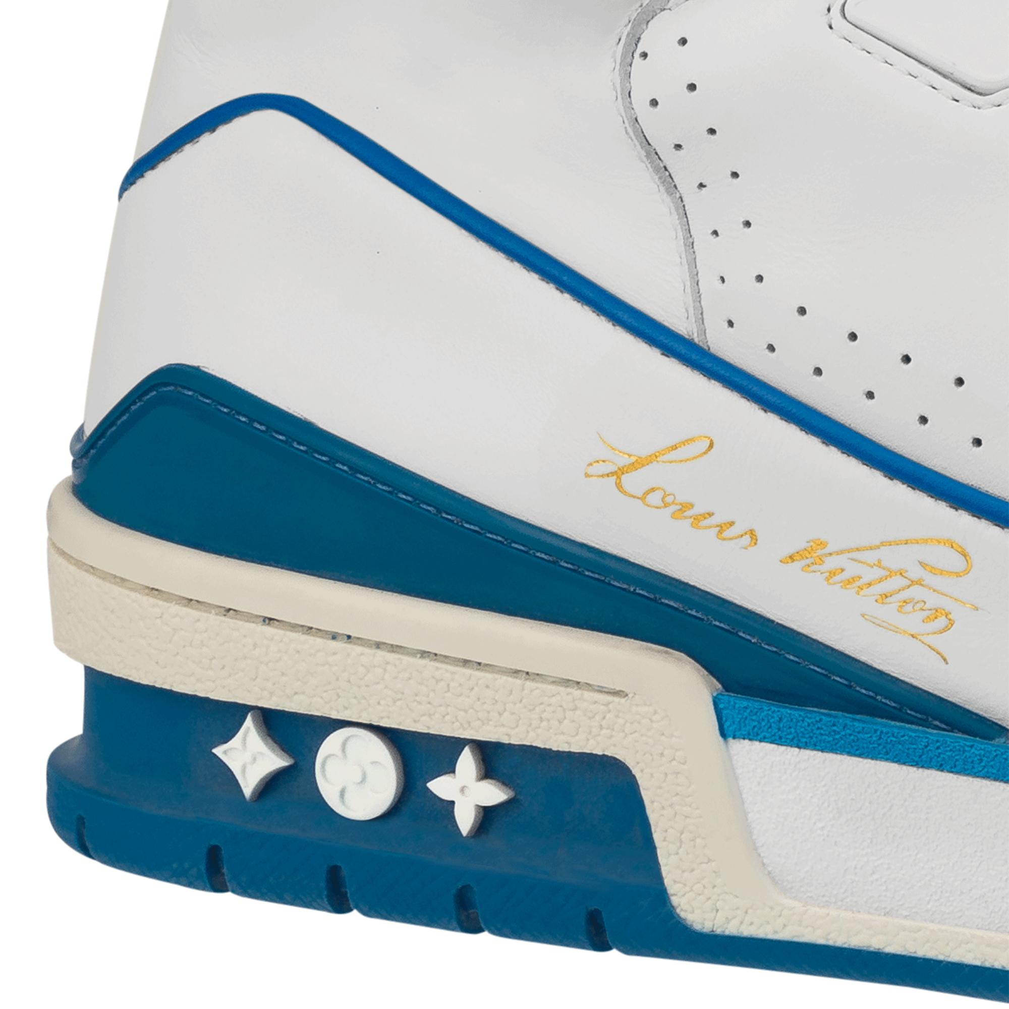 louis vuitton trainer sneaker white iridescent