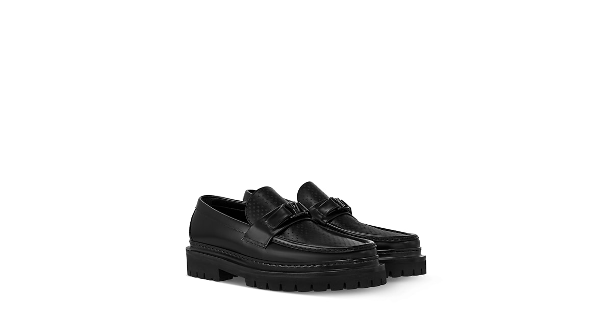 Louis Vuitton Dark Leather Men\'s Loafers LOUIS VUITTON Black Suede Leather Men main image 3