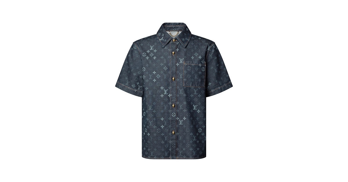 Monogram Denim Short-Sleeved Shirt - Men - Ready-to-Wear | LOUIS 