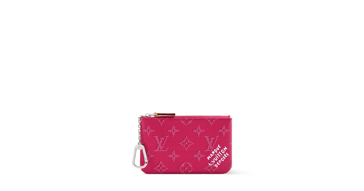 LOUIS VUITTON By the Pool Illustre Monogram Canvas Key Charm  Louis Vuitton Monogram Keychain with Pink V main image 1