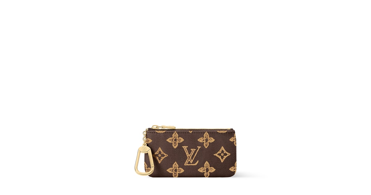 LOUIS VUITTON Key Coin Pouch Monogram Canvas Brown Louis Vuitton Brown Monogram Key Pouch with Crest Patch main image 2