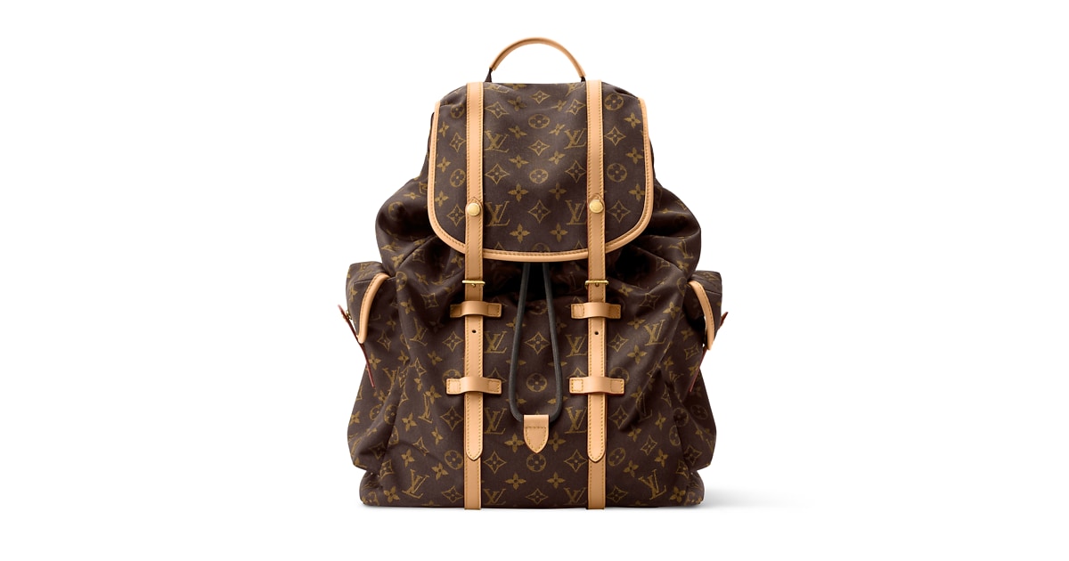 louis vuitton christopher backpack monogram LV MM signature snap closures LOUIS VUITTON Christopher mm Khaki