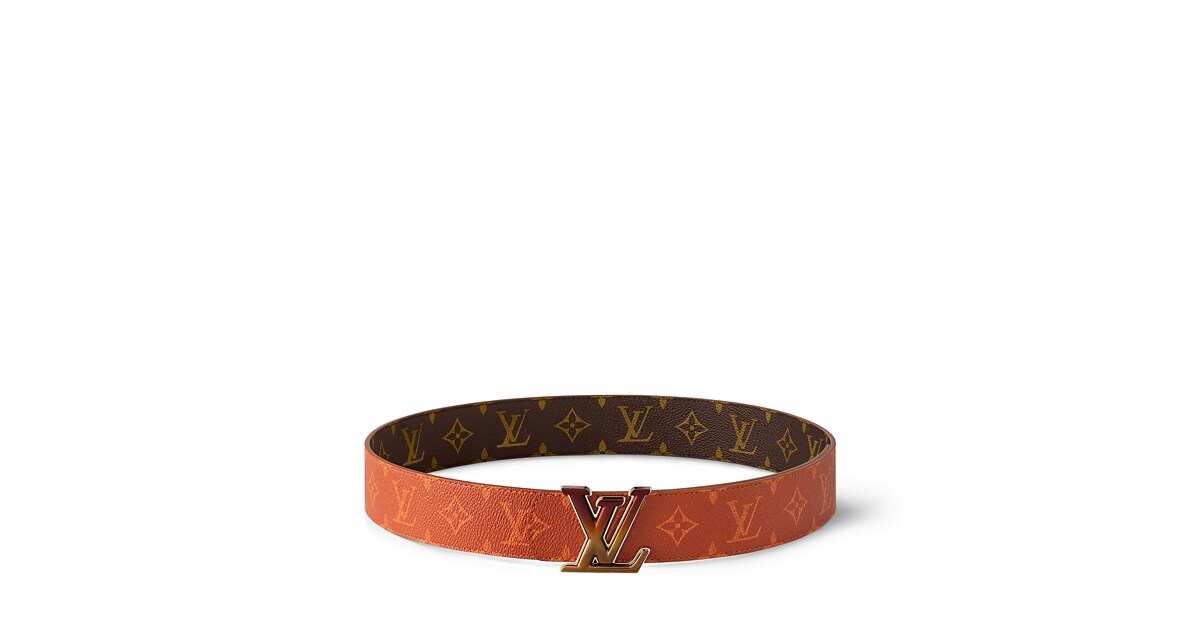 LV orange buckle tan leather LV strap worn hole punched belt Louis Vuitton Red Orange Epi Leather LV Initiales 40 MM Belt  main image 2