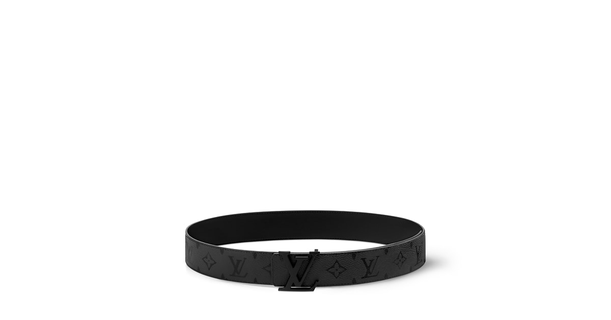 LOUIS VUITTON Belt Leather Black LV Auth 133503 Louis Vuitton LV Initiales Leather Belt Size 85/34 main image 3