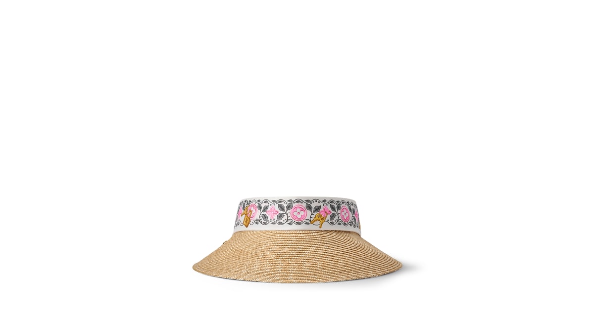 Louis Vuitton Monogram Leather and Raffia Visor Hat Beige LV Sun Visor Authentic Louis Vuitton Raffia Visor S00 - Neutrals Hats, Accessories  main image 4