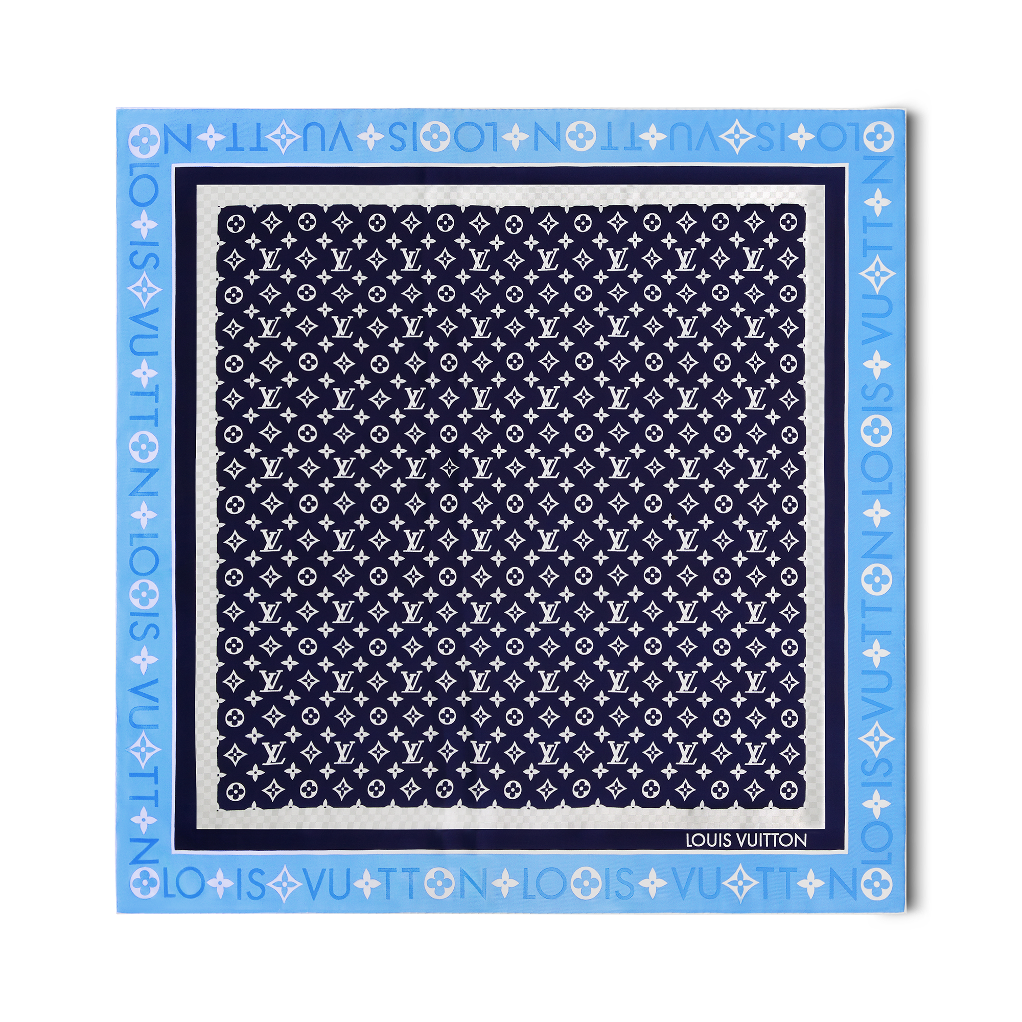 Louis Vuitton 正規品 カシミヤ100 Blue 巾 - 小物