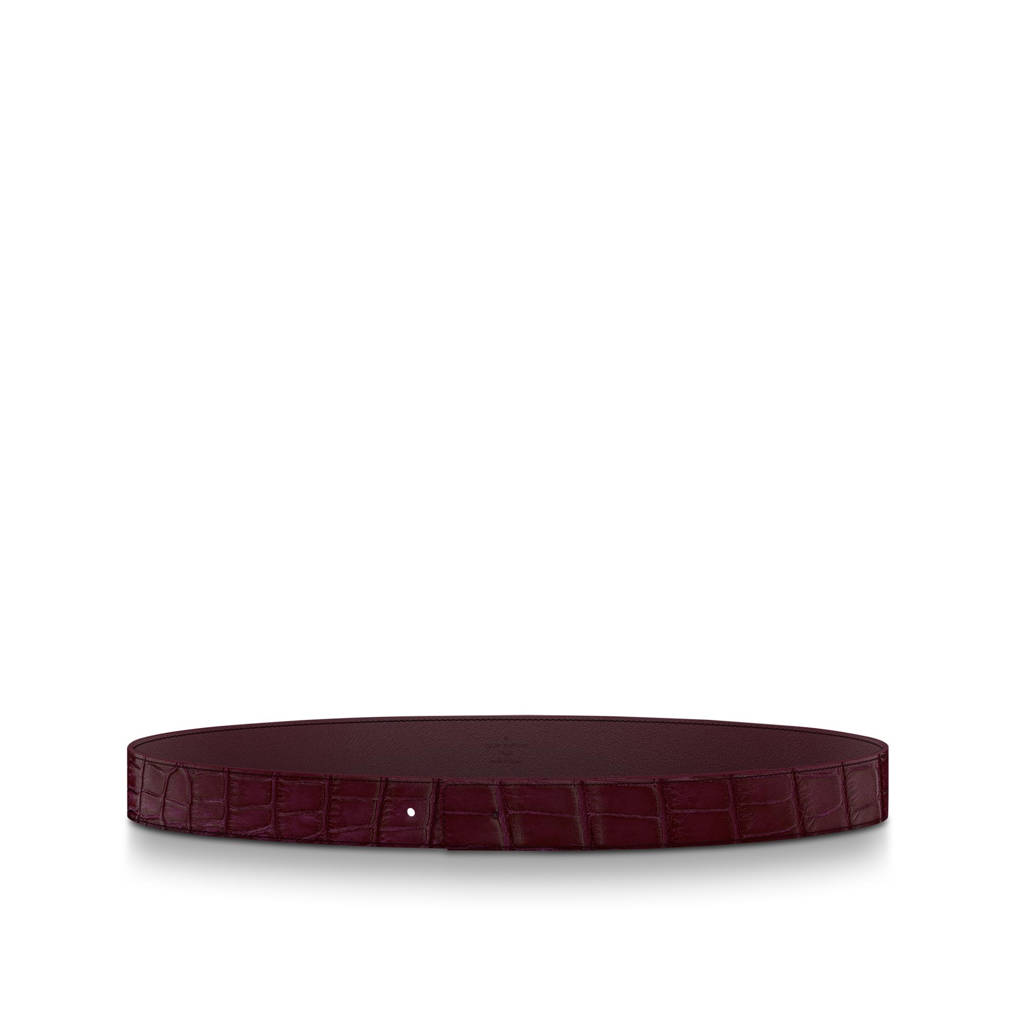 Burgundy Crocodile Leather Strap Crocodilien Mat In Red