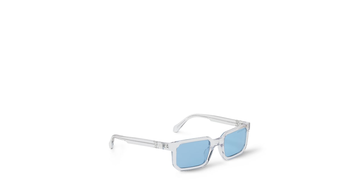 Louis Vuitton Square Sunglasses Clear Frame Blue Lenses In Excellent Condition LV Pure Low Square Sunglasses S00 - Men - Accessories  main image 4