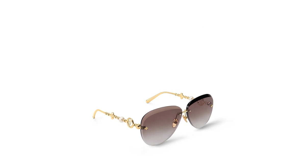 Louis Vuitton Women\'s Rimless Sunglasses - Lila Pilot Z0762U-98P. 60-15-145 LV Jewel Pearl Oval Sunglasses S00 - Women - Accessories  main image 4