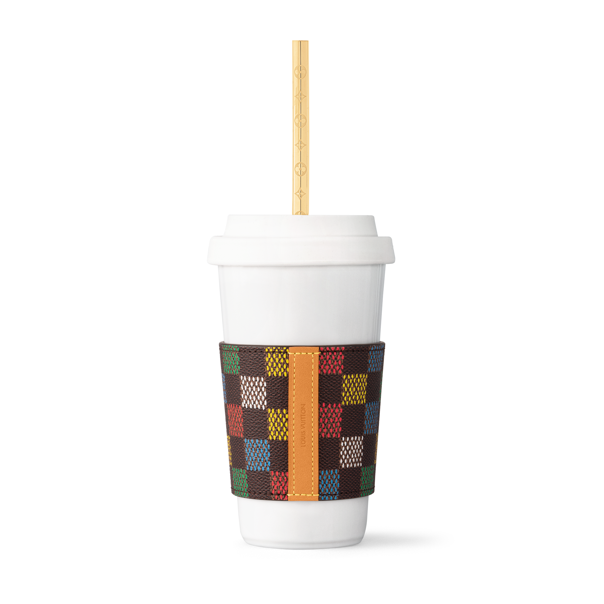  Home and Art of Dining Art of Dining  LV Vers Damier Cup & Straw | Louis Vuitton ® (Product zoom)