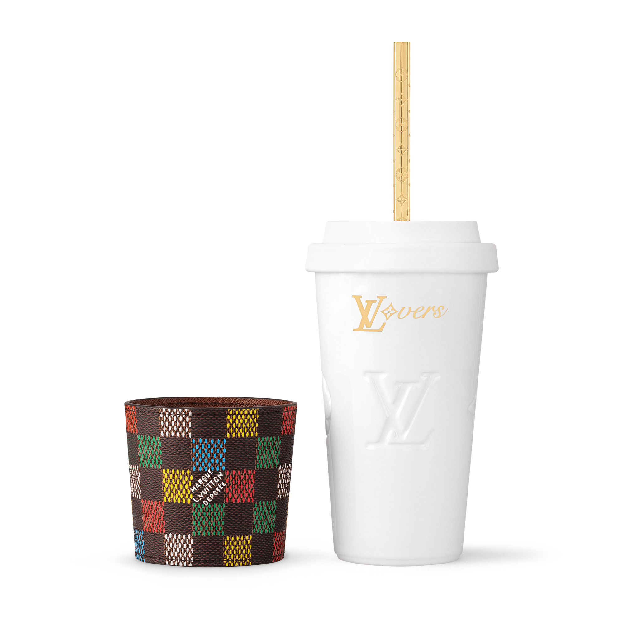LV Vers Damier Cup & Straw