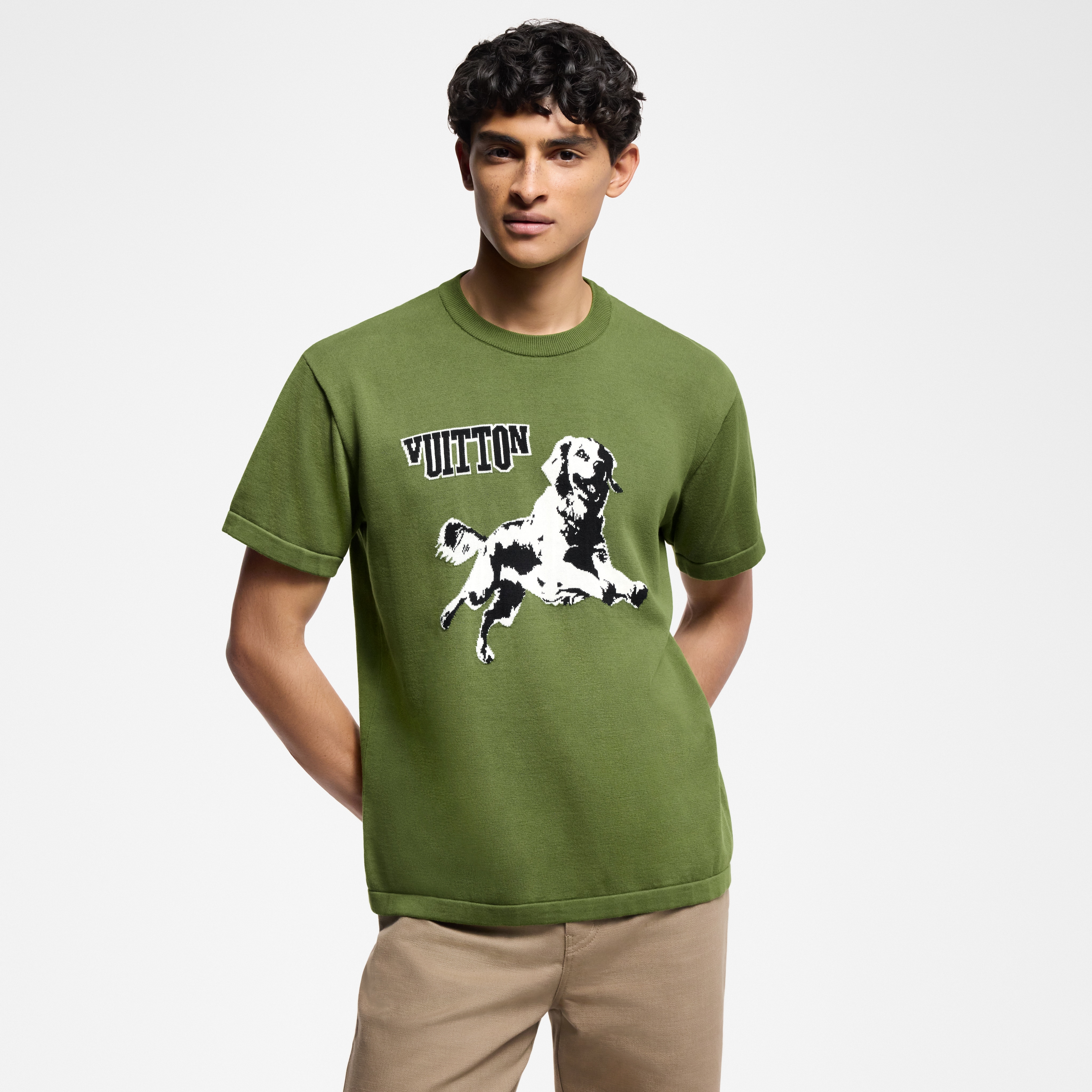  Ready-to-Wear All Ready-to-Wear  Short-Sleeved Cotton Crewneck | Louis Vuitton ® (Product zoom)