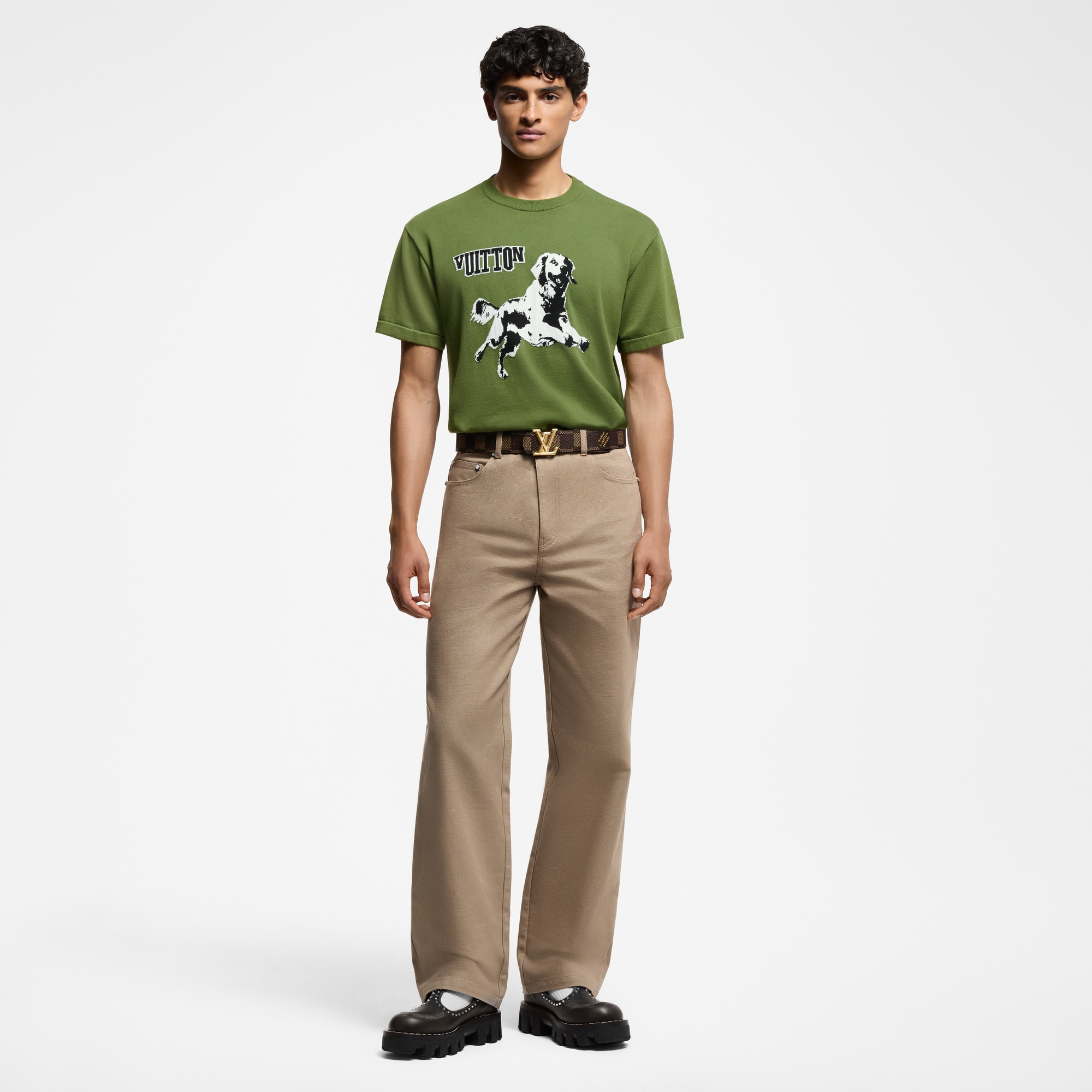  Ready-to-Wear All Ready-to-Wear  Short-Sleeved Cotton Crewneck | Louis Vuitton ® (Product zoom)