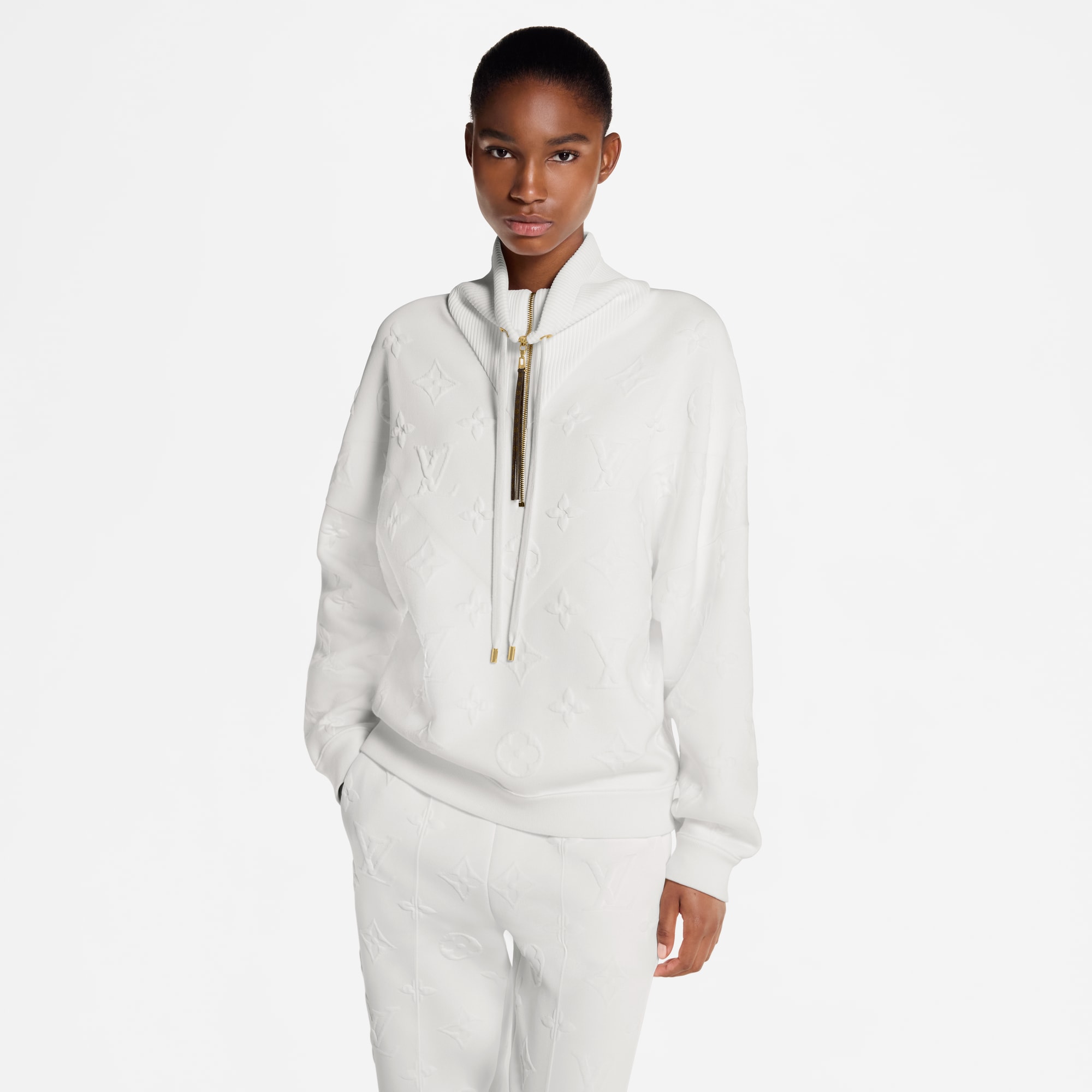  Ready-to-Wear Knitwear 3D Monogram Ribbed Neck Sweater | Louis Vuitton ® (Product zoom)