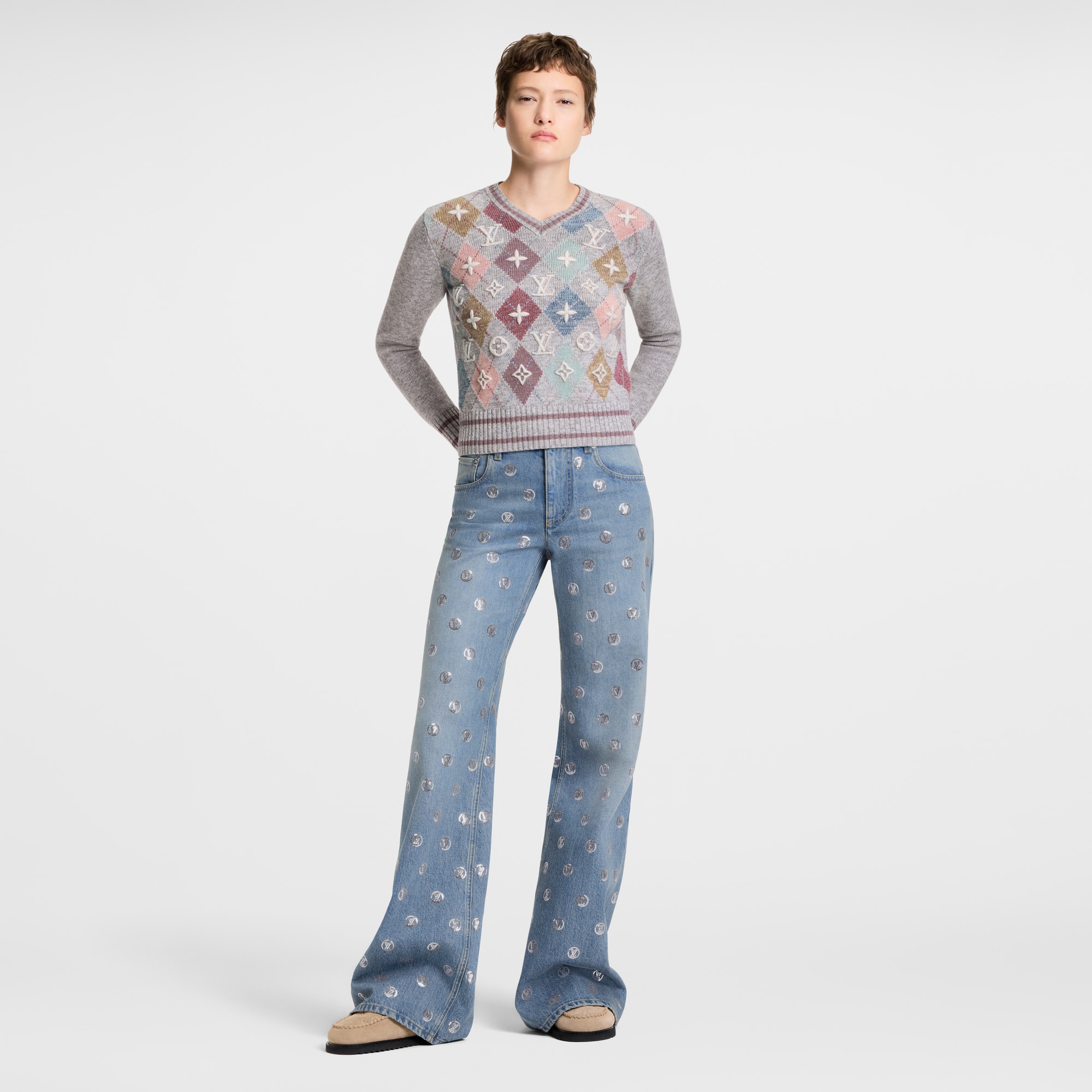  Ready-to-Wear Knitwear 3D Signature Argyle Pullover | Louis Vuitton ® (Product zoom)