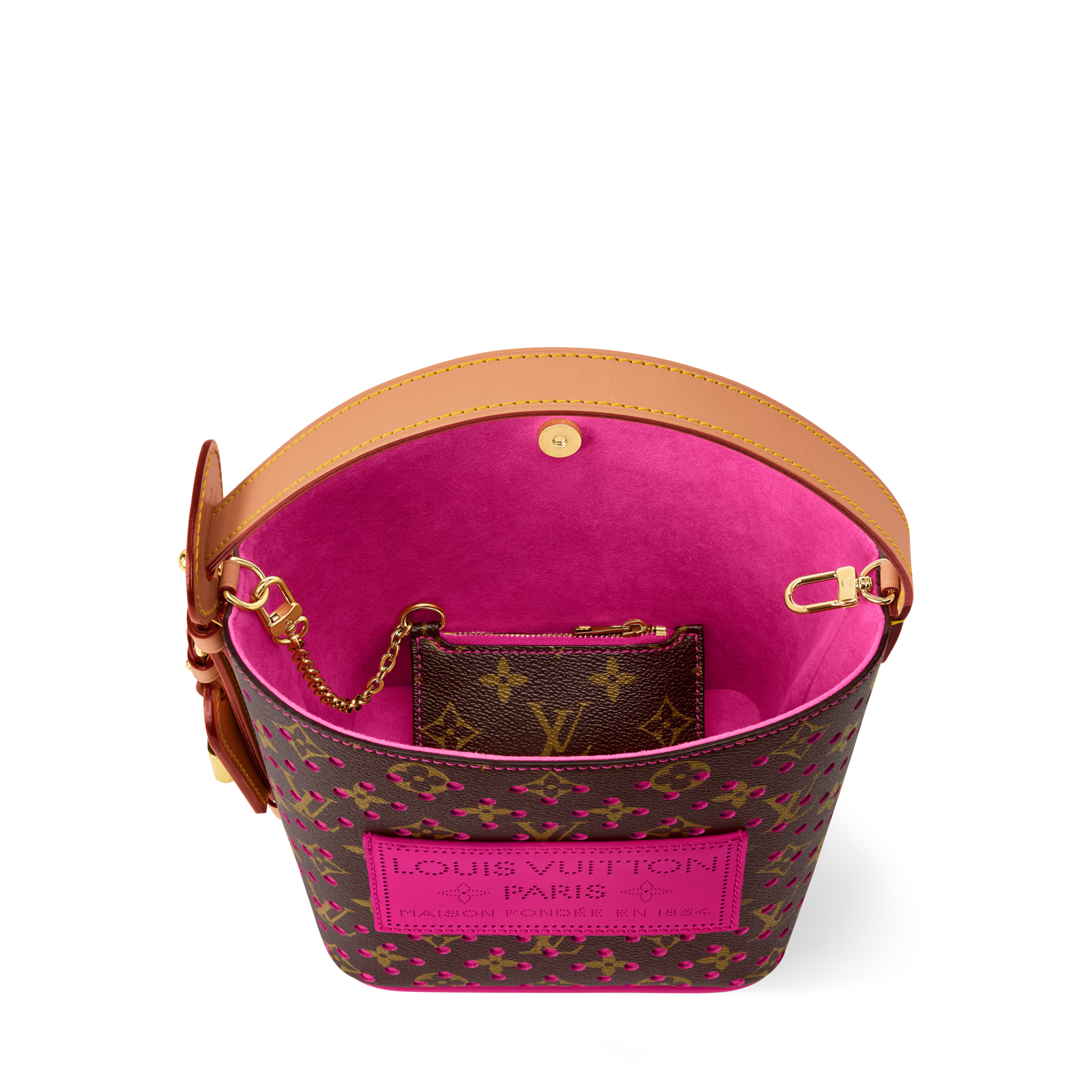 LV pillow bucket women\'s bag Louis Vuitton Lambskin Embossed Monogram Coussin Bucket  main image 3