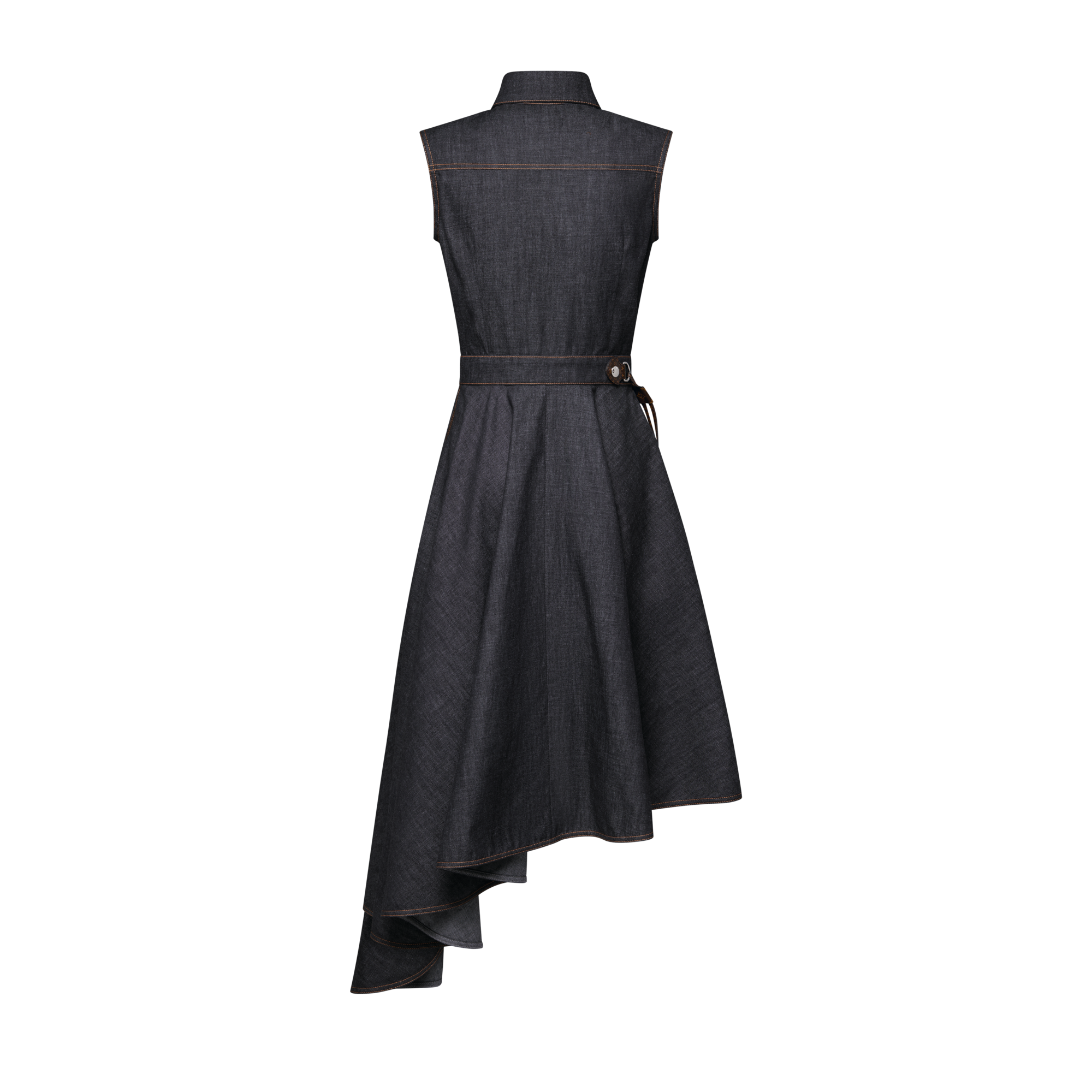 navy blue dress for baby girl Tibi Asymmetrical Shirt Dress in Blue Multi main image 0