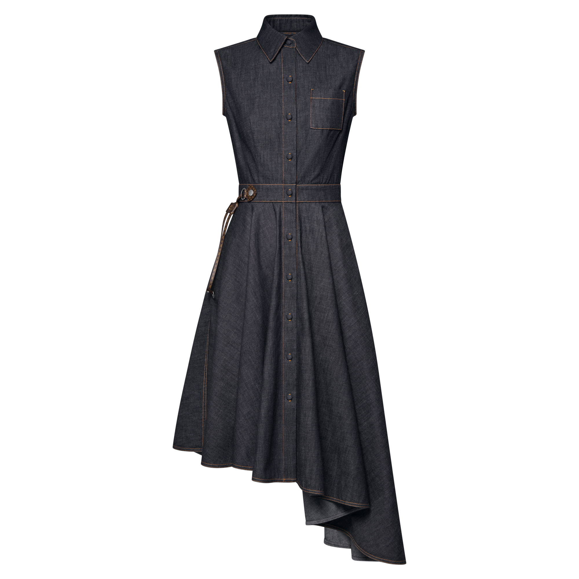 navy blue dress for baby girl Black/White Colorblock Asymmetrical Dress L/XL main image 1