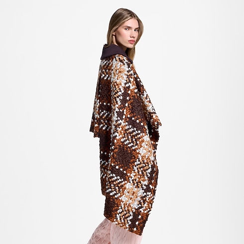 Ready-to-Wear Coats and Jackets Asymmetrical Tartan Tweed Cape Coat | Louis Vuitton ® (Product zoom)