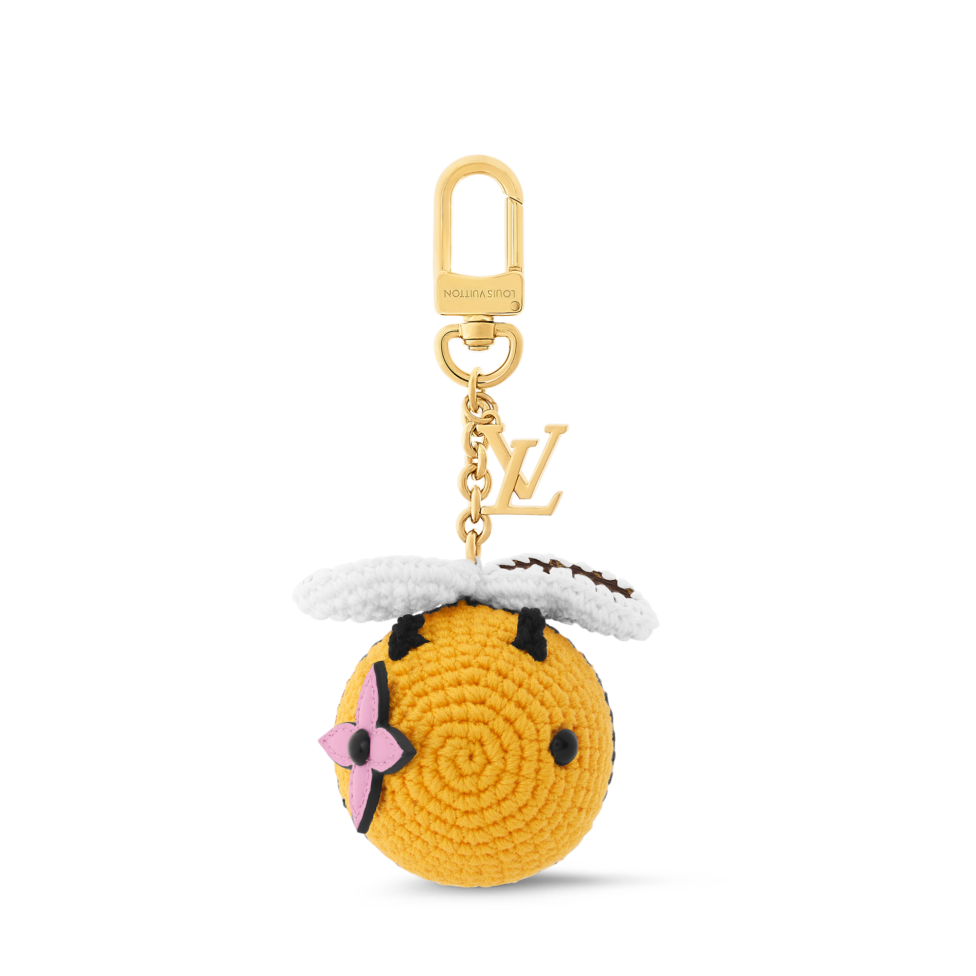 Bee LV Crochet Bag Charm