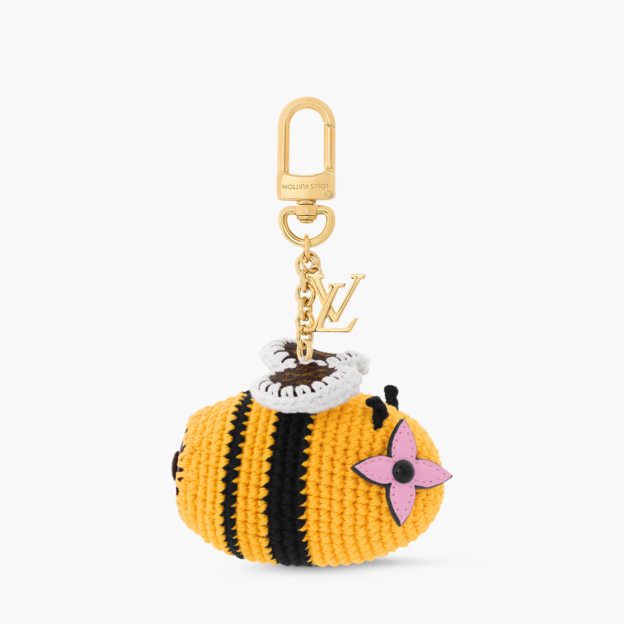 Bee LV Crochet Bag Charm