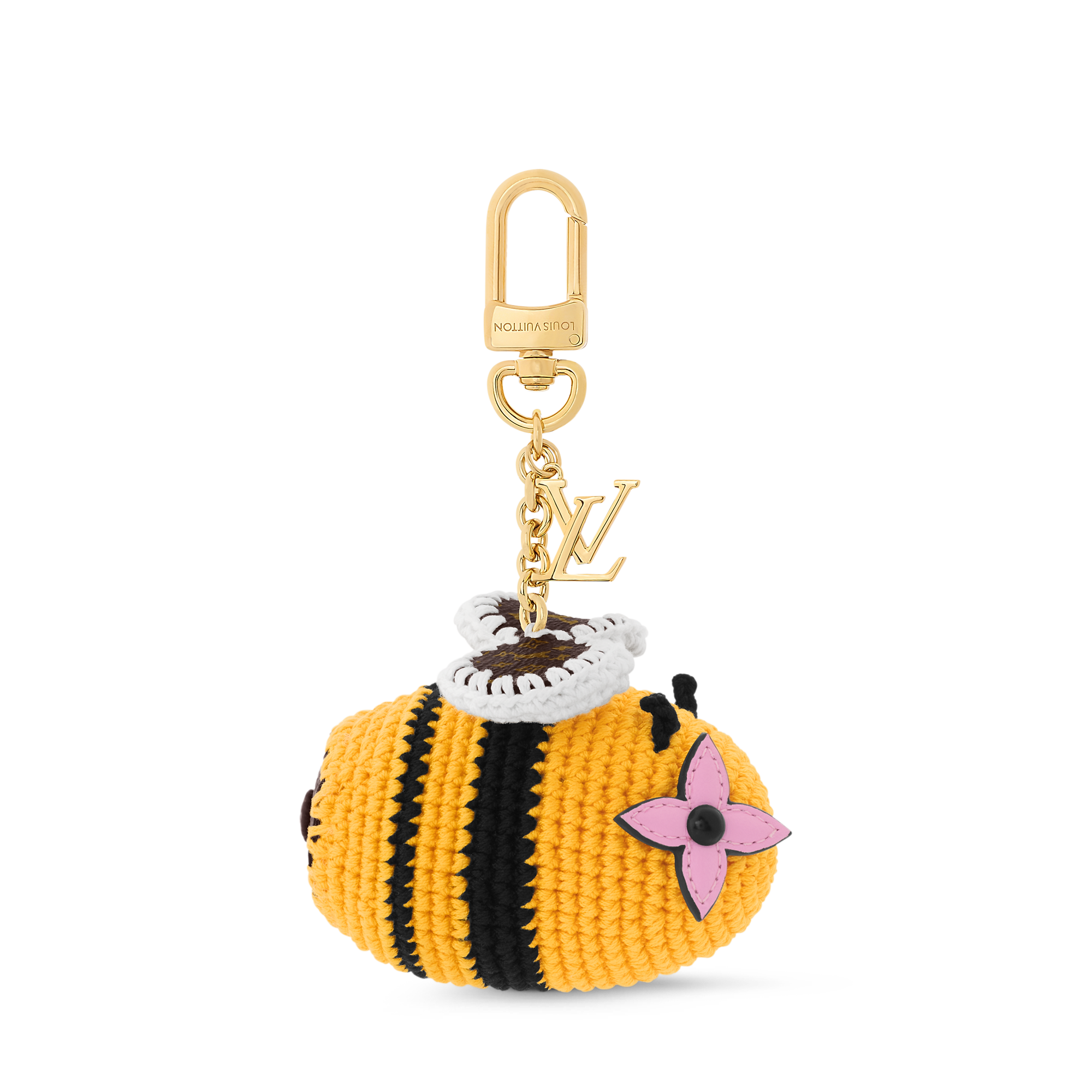 Bee LV Crochet Bag Charm