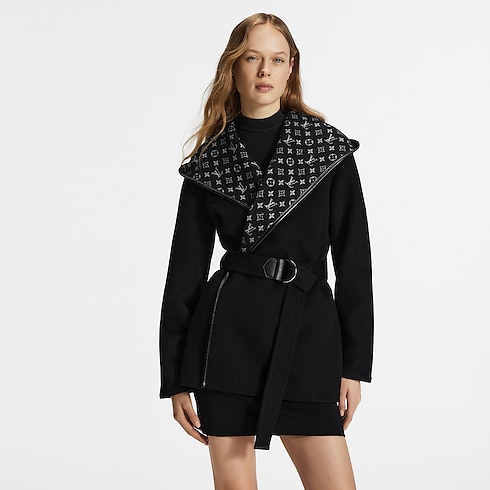 Ready-to-Wear Coats and Jackets Belted Short Wrap Pea Coat | Louis Vuitton ® (Product zoom)
