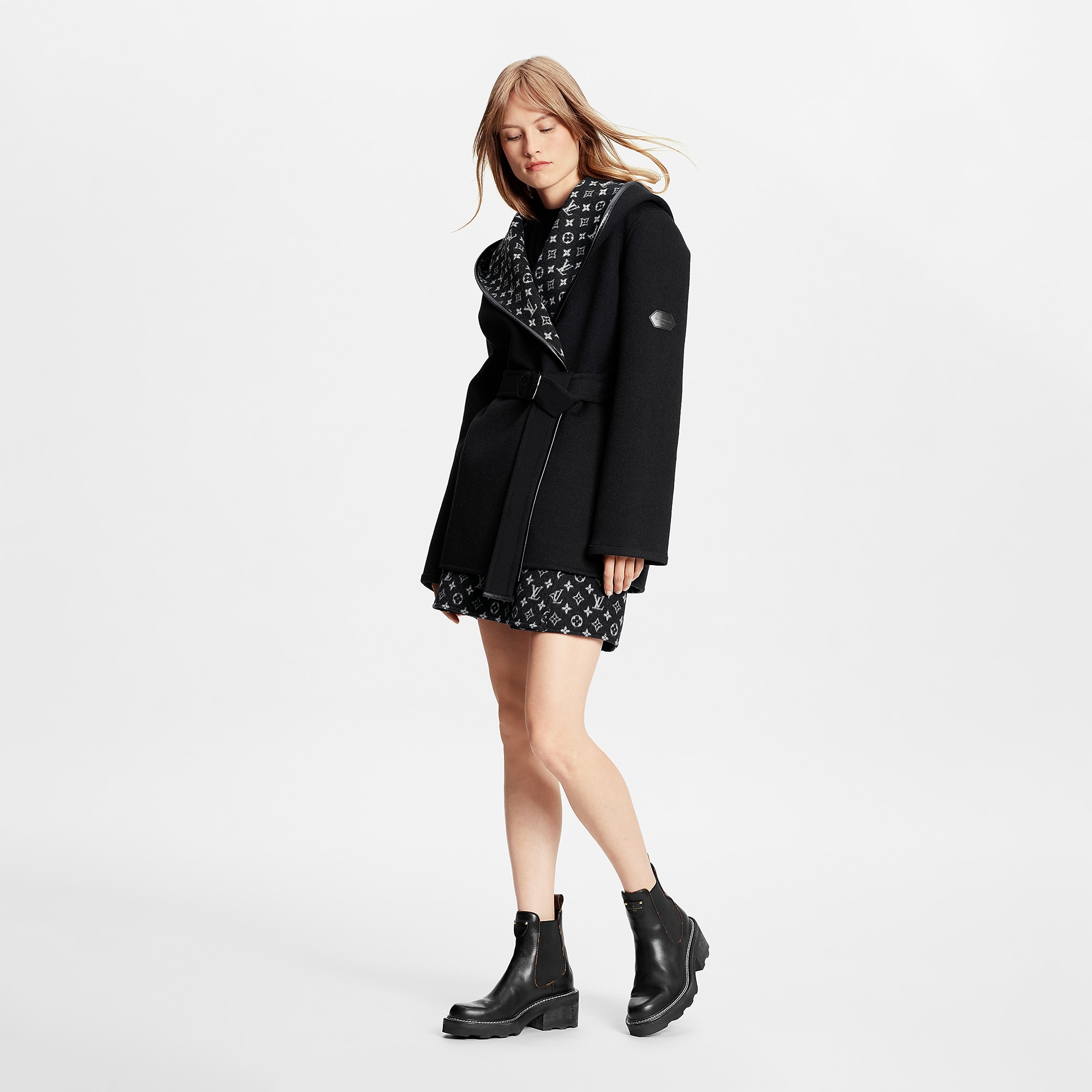 Belted Short Wrap Pea Coat