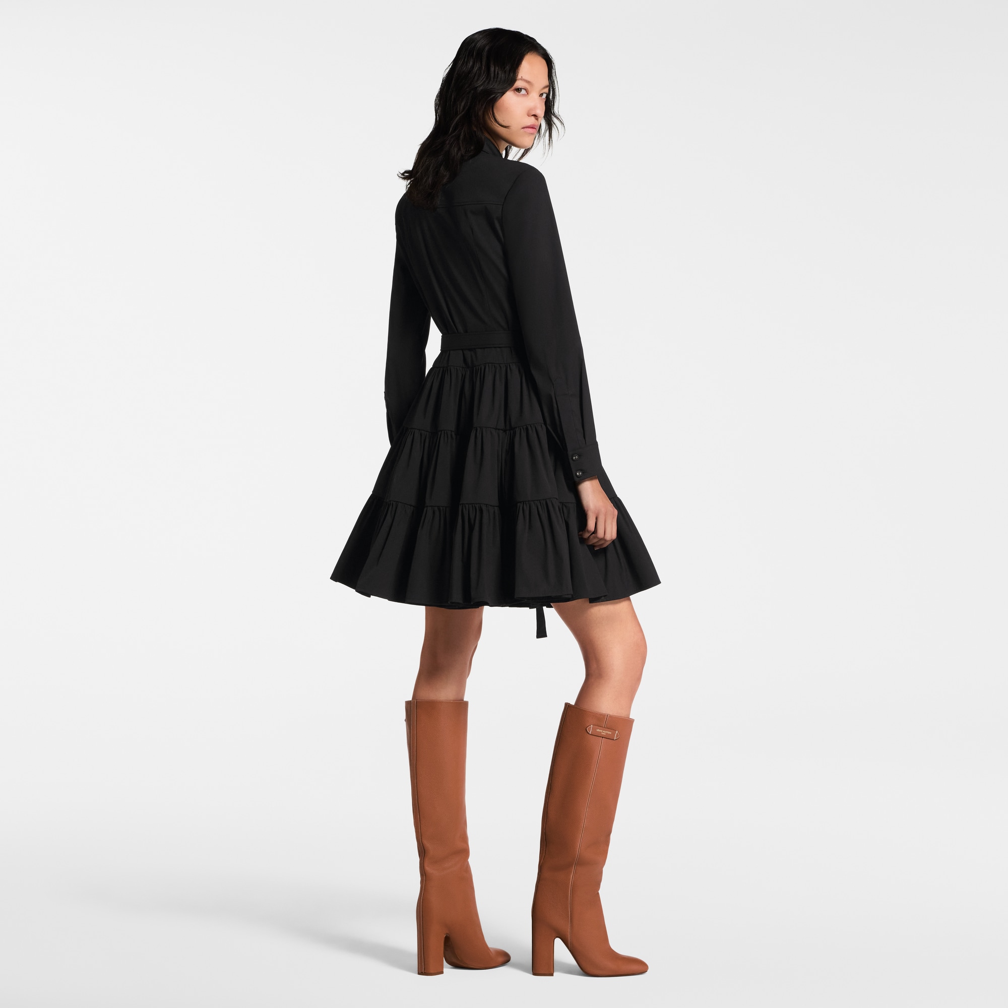  Ready-to-Wear Dresses Belted Tiered Shirt Dress | Louis Vuitton ® (Product zoom)