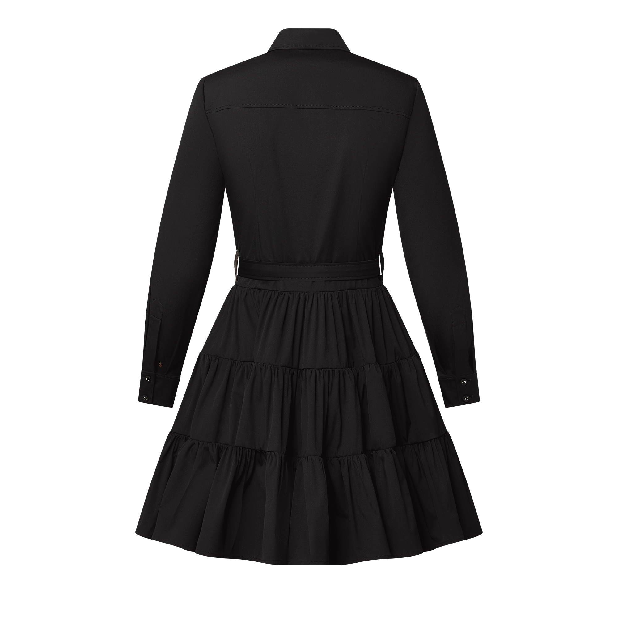  Ready-to-Wear Dresses Belted Tiered Shirt Dress | Louis Vuitton ® (Product zoom)
