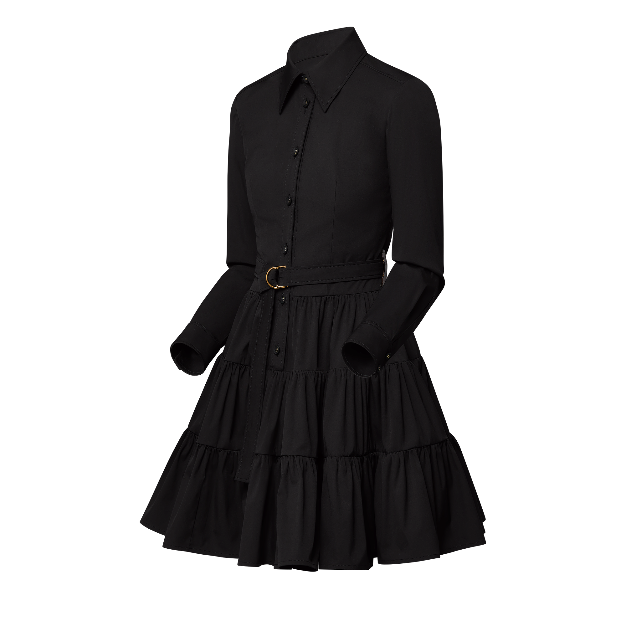  Ready-to-Wear Dresses Belted Tiered Shirt Dress | Louis Vuitton ® (Product zoom)