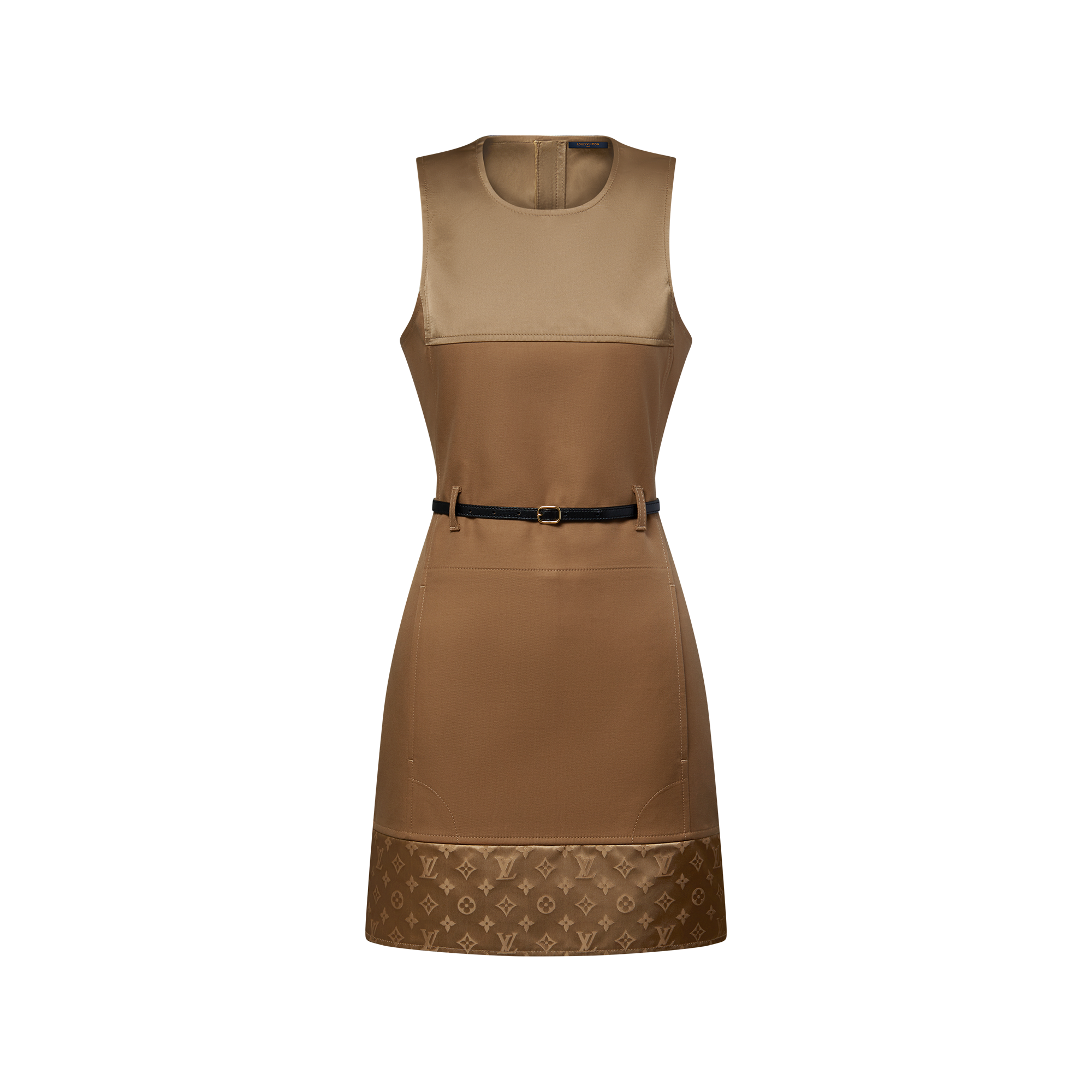Bi-Material Belted Dress - Women - Ready-to-Wear | LOUIS VUITTON