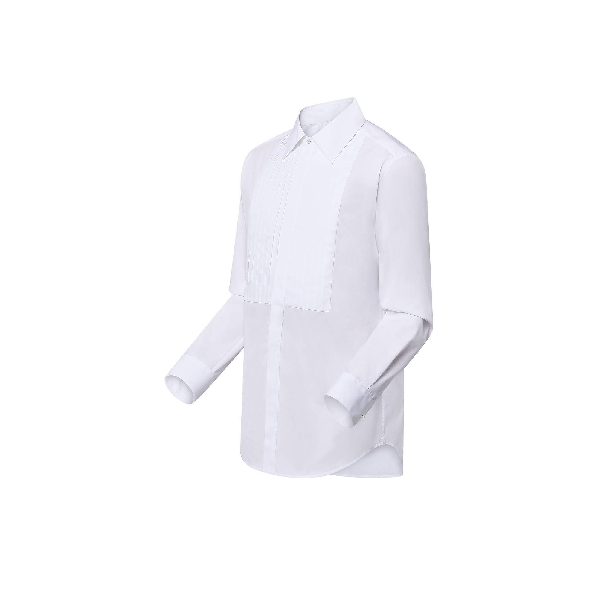 Bib-Front Cotton Evening Shirt