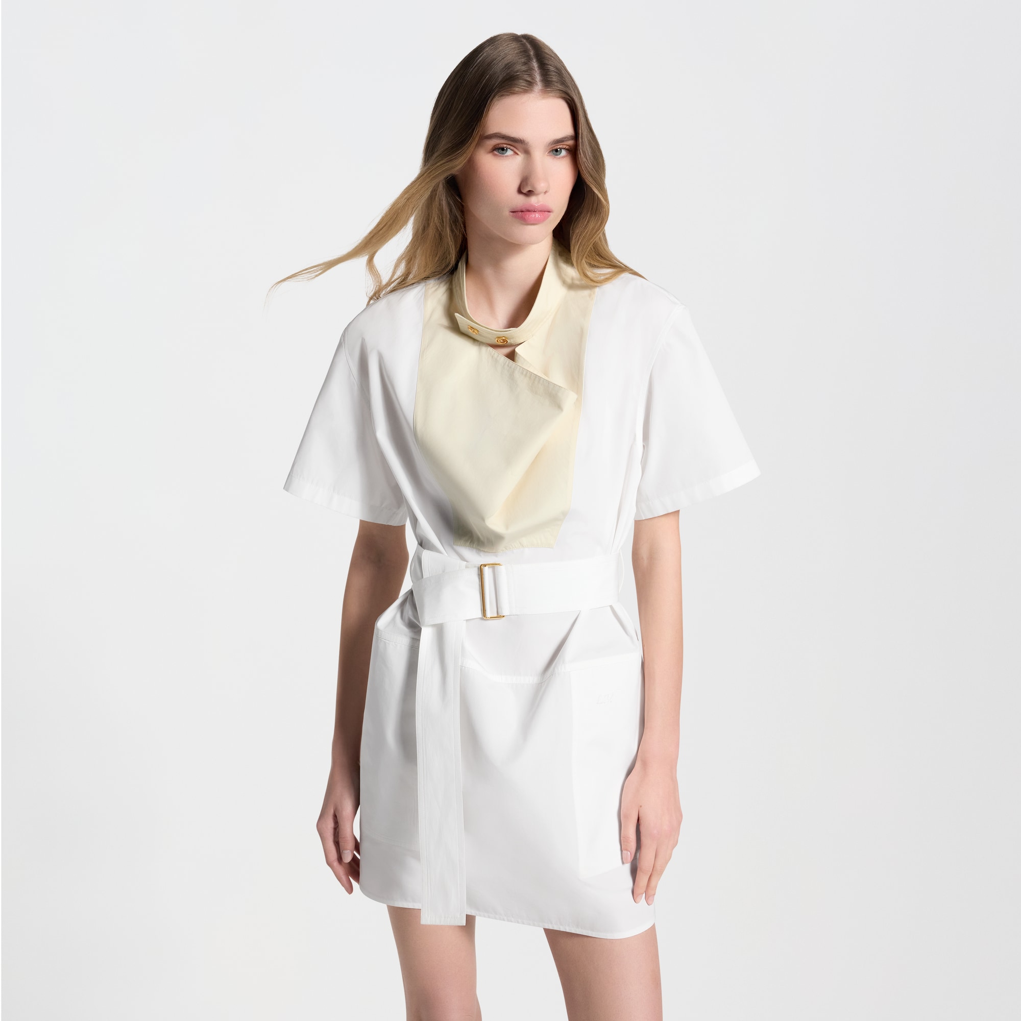 Bib Insert Belted Dress - Women - Ready-to-Wear | LOUIS VUITTON
