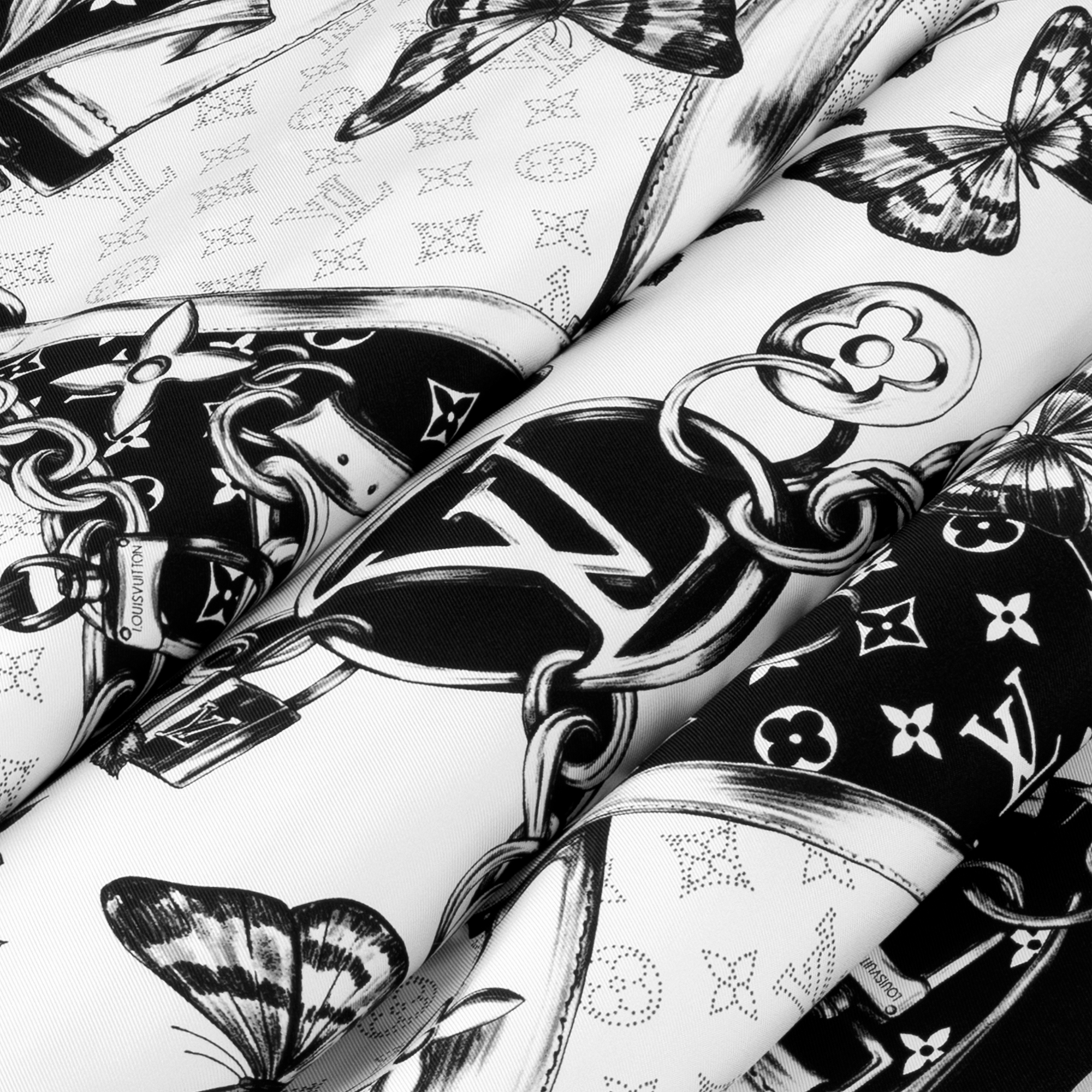 S00 Accessories Silk Squares and Bandeaus  Blooming Monogram Square 90 | Louis Vuitton ® (Product zoom)