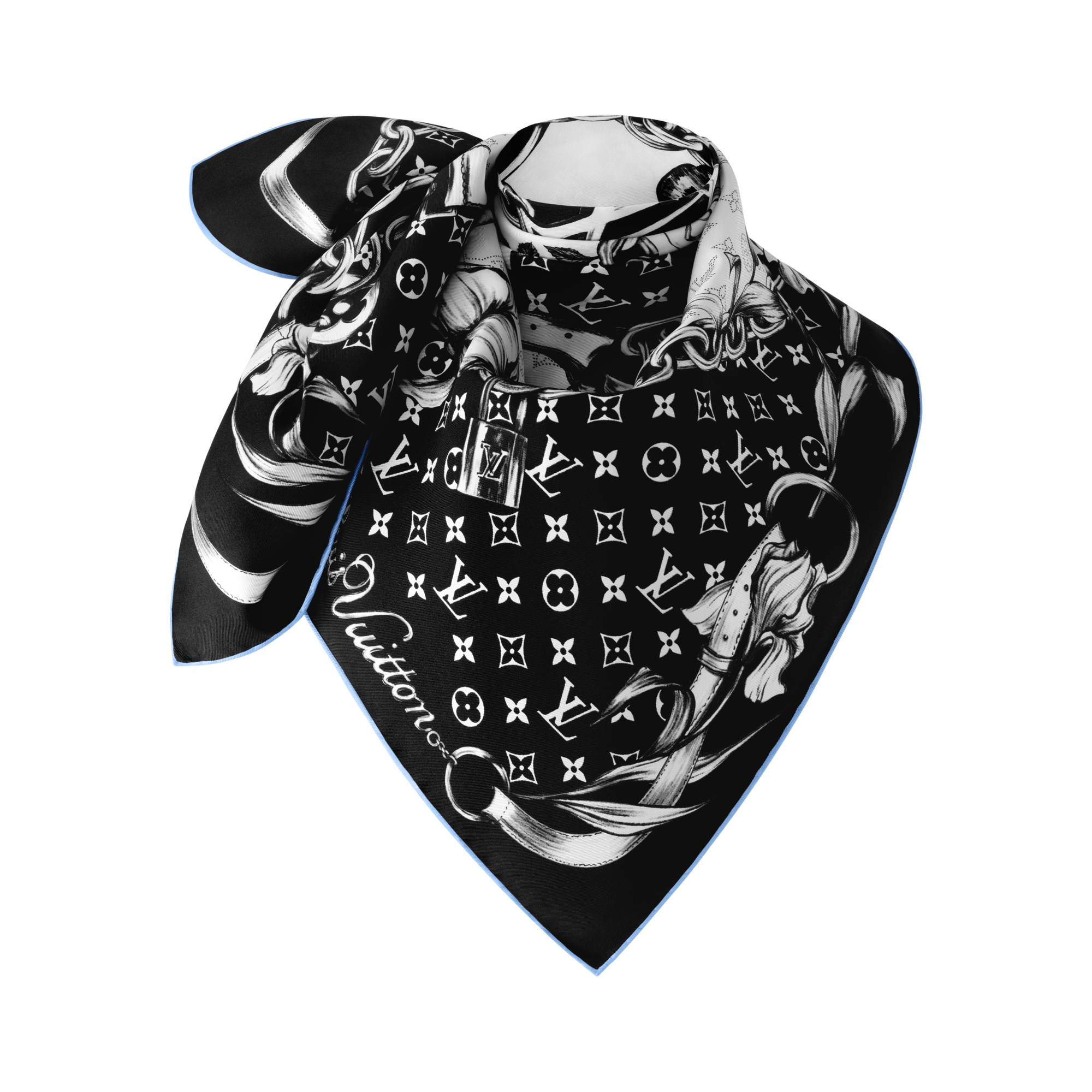 S00 Accessories Silk Squares and Bandeaus  Blooming Monogram Square 90 | Louis Vuitton ® (Product zoom)