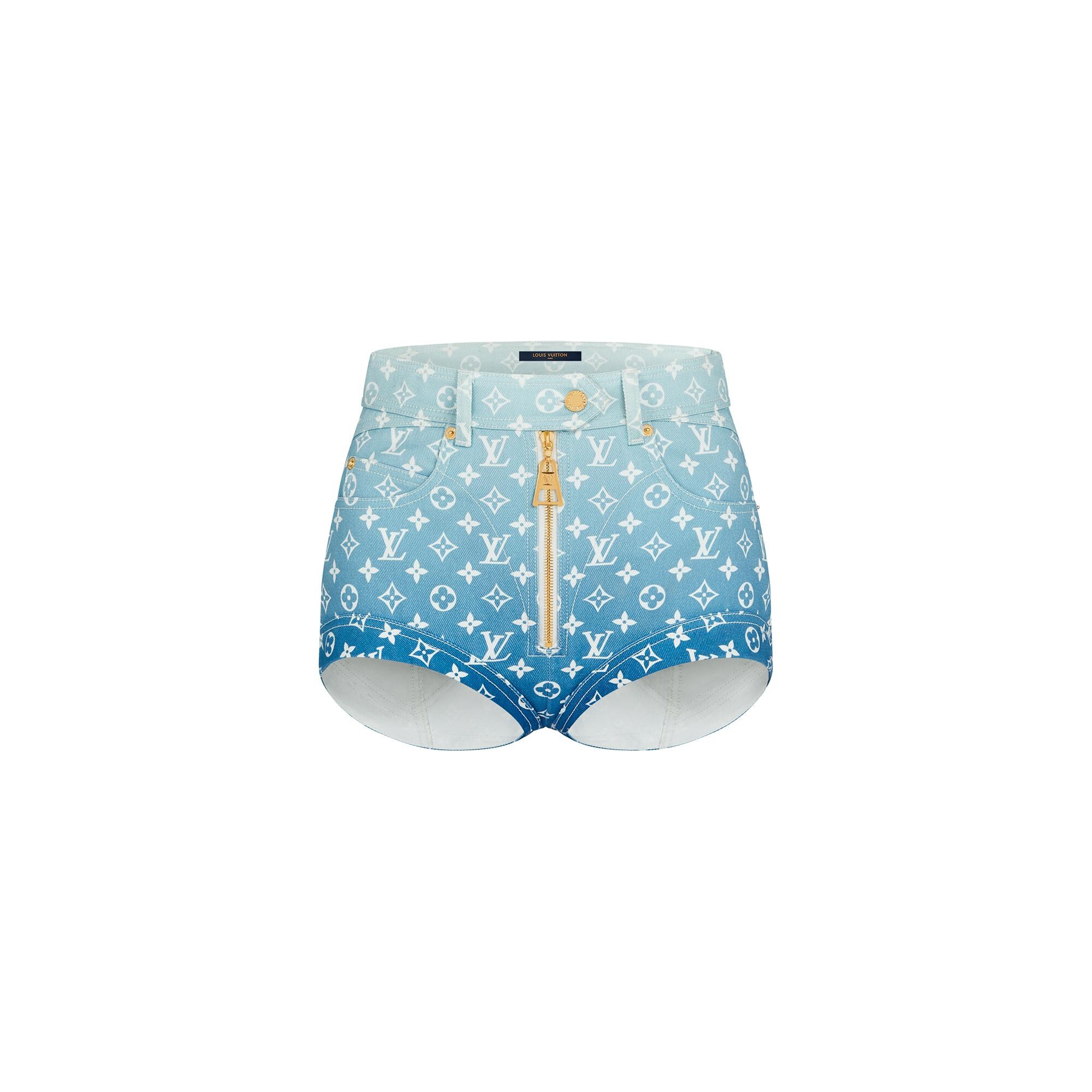 blue louis vuitton shorts