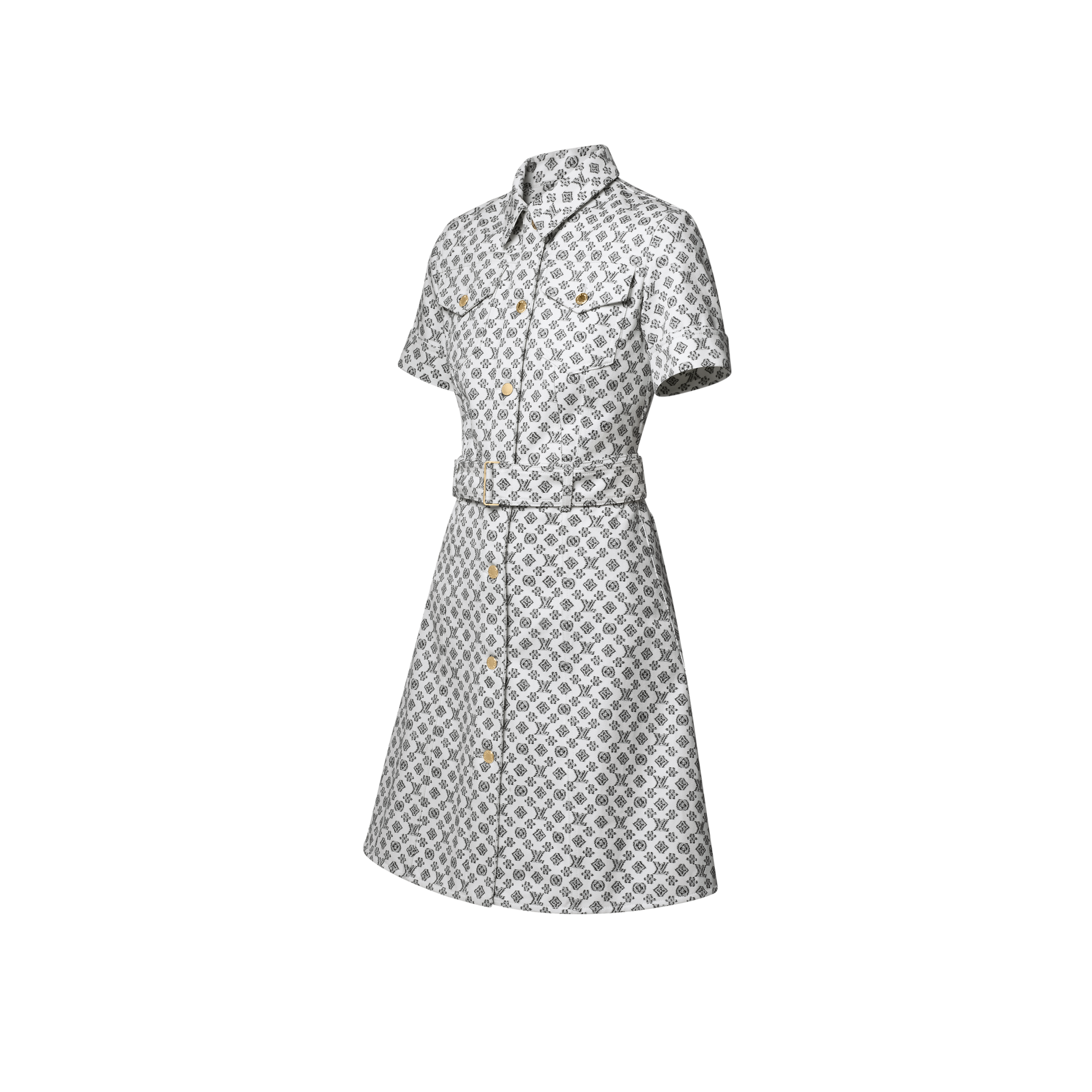 Blurry Monogram Shirt Dress