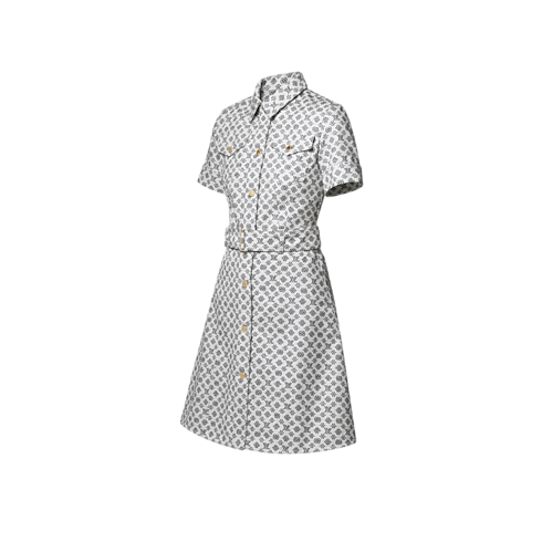 Ready-to-Wear Dresses Blurry Monogram Shirt Dress | Louis Vuitton ® (Product zoom)