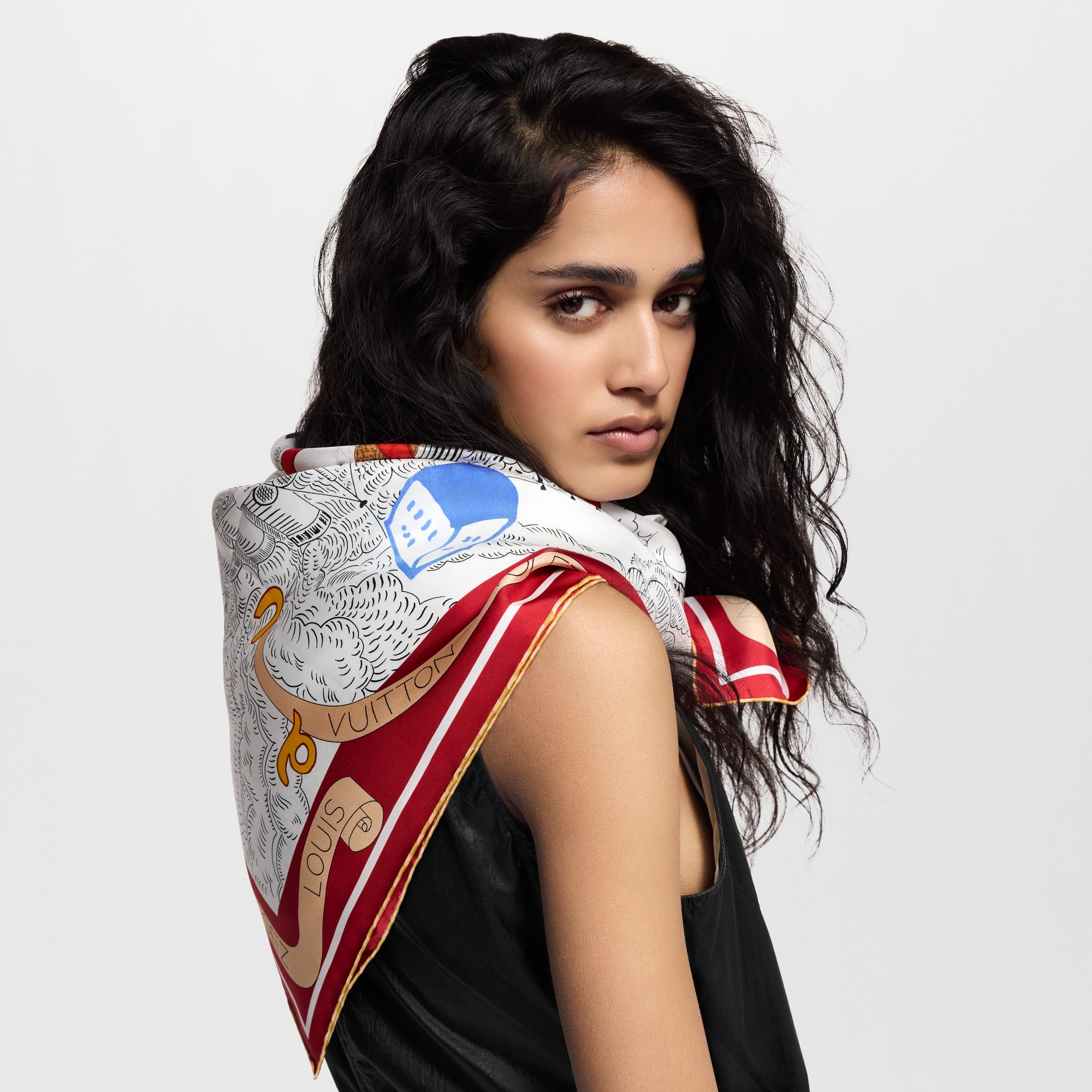 S00 Accessories Silk Squares and Bandeaus  Bon Voyage Square 90 | Louis Vuitton ® (Product zoom)