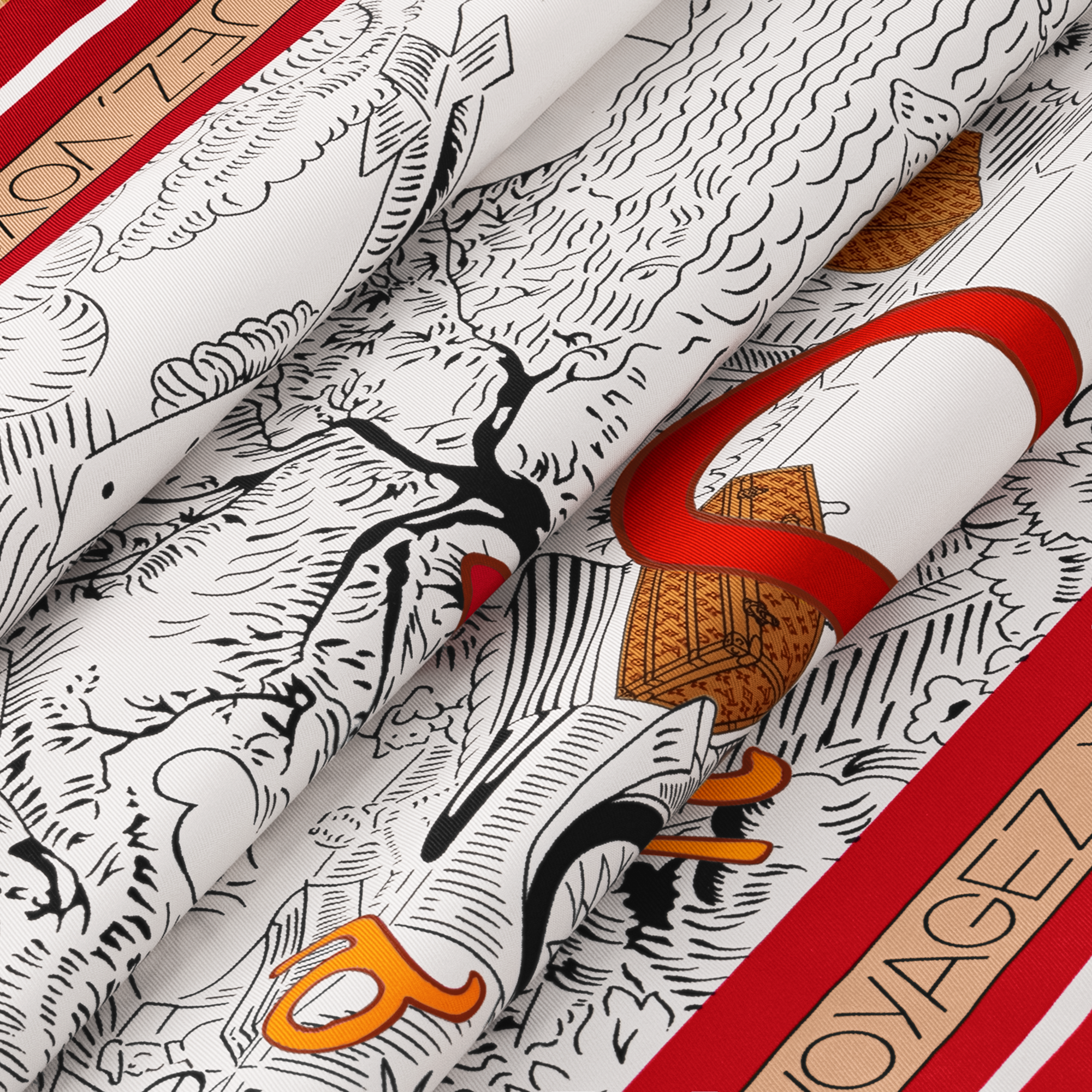 S00 Accessories Silk Squares and Bandeaus  Bon Voyage Square 90 | Louis Vuitton ® (Product zoom)