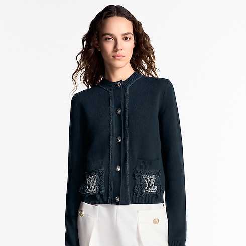 Ready-to-Wear Knitwear Bouclé Pocket Cardigan | Louis Vuitton ® (Product zoom)