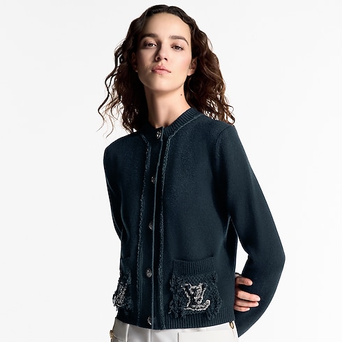 Ready-to-Wear Knitwear Bouclé Pocket Cardigan | Louis Vuitton ® (Product zoom)