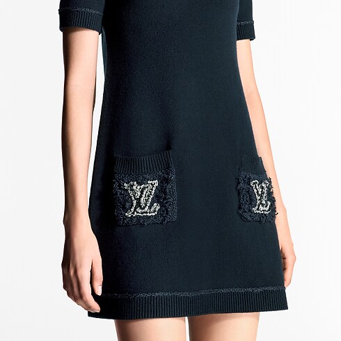 Ready-to-Wear Dresses Bouclé Pocket Knit Dress | Louis Vuitton ® (Product zoom)
