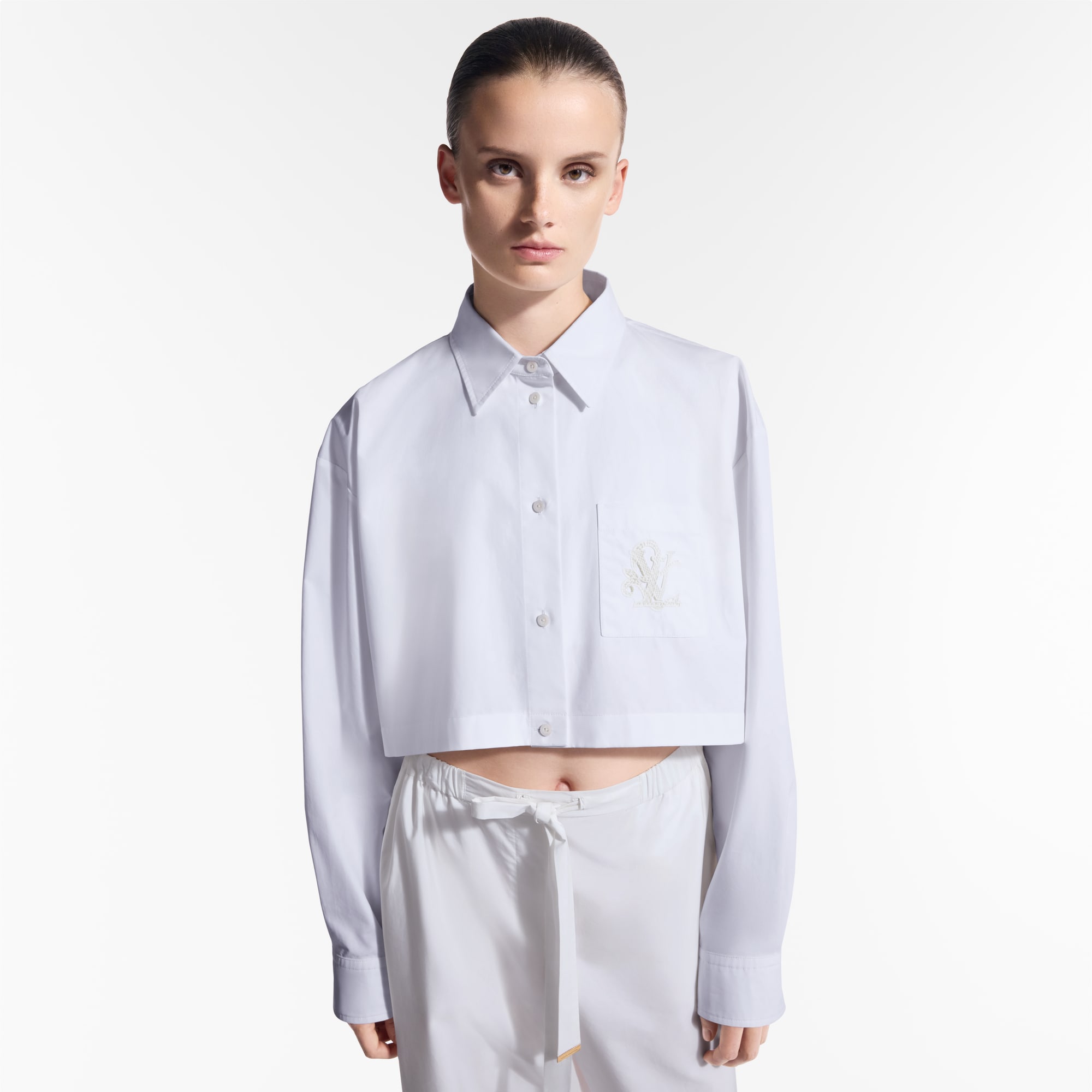  Ready-to-Wear Tops Broderie LV Cropped Shirt  | Louis Vuitton ® (Product zoom)
